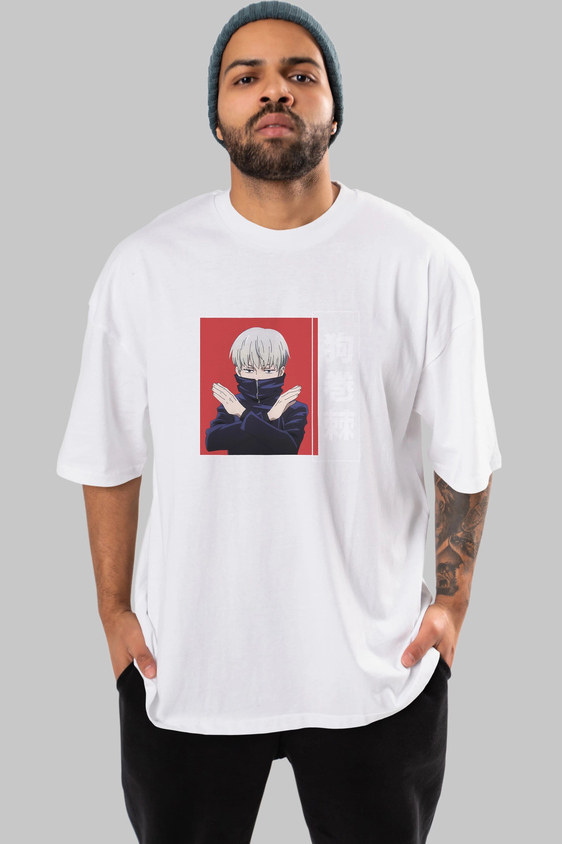 Toge Inumaki Anime Ön Baskılı Oversize t-shirt %100 pamuk Erkek Kadın Unisex