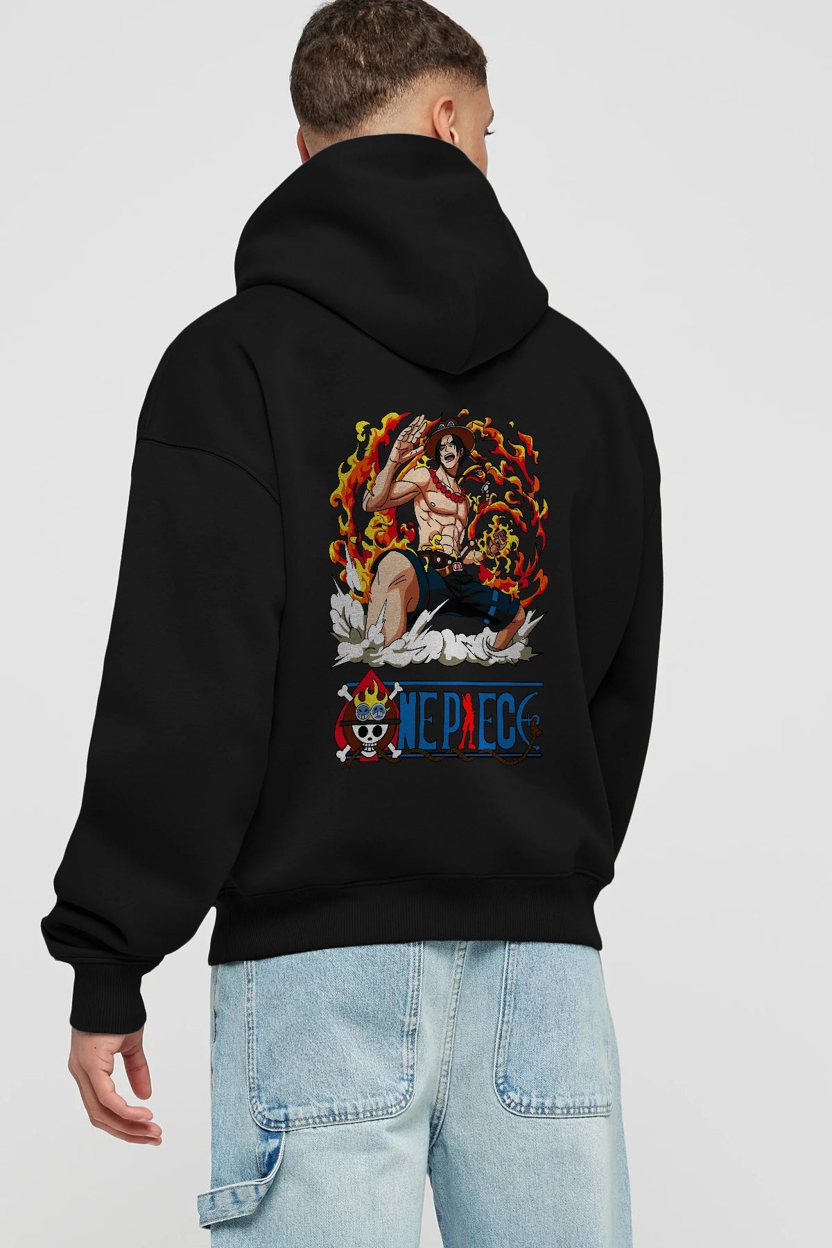 One Piece Anime Arka Baskılı Hoodie Oversize Kapüşonlu Sweatshirt Erkek Kadın Unisex