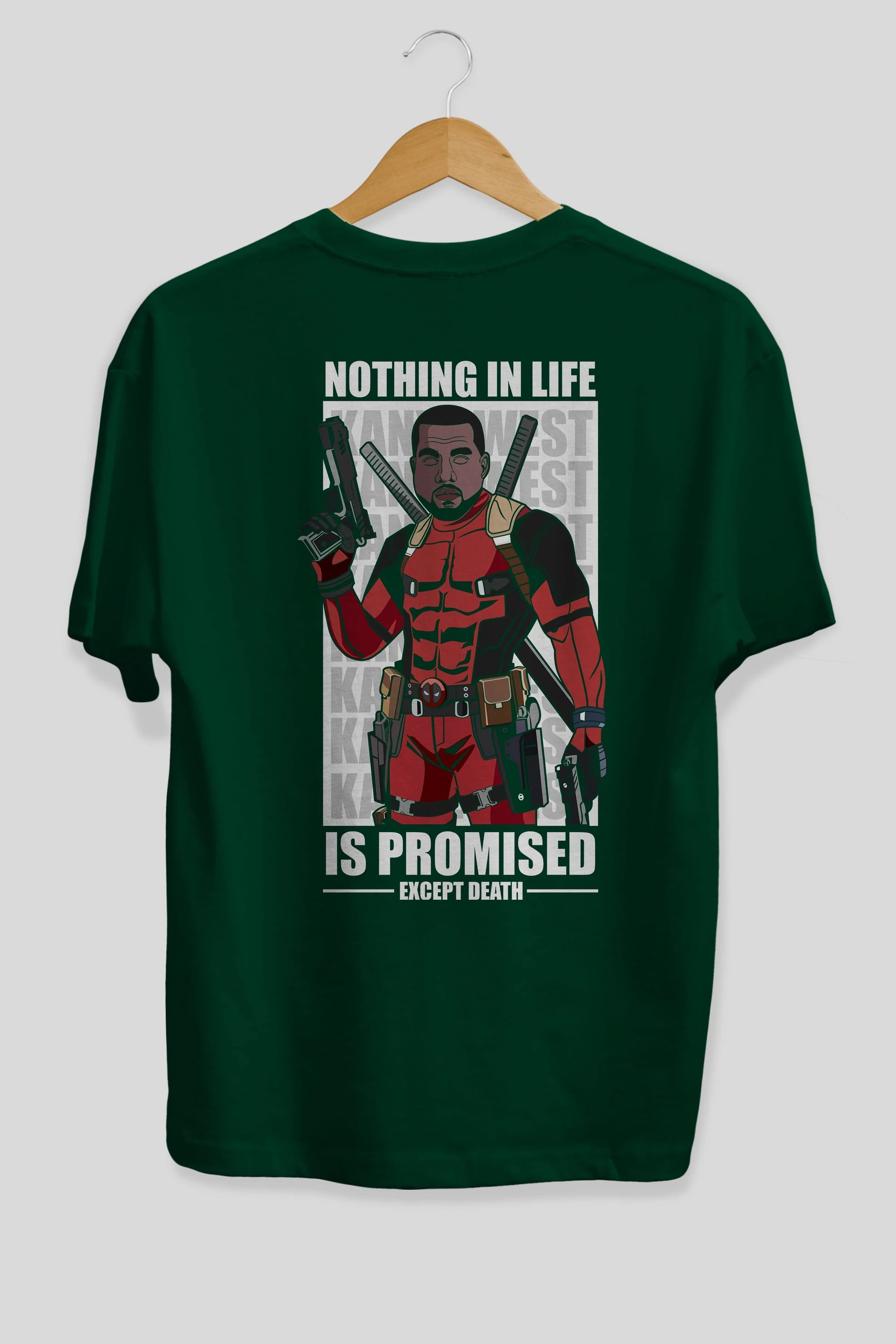 Kanye West Deadpool Arka Baskılı Oversize t-shirt Erkek Kadın Unisex %100 Pamuk tişort