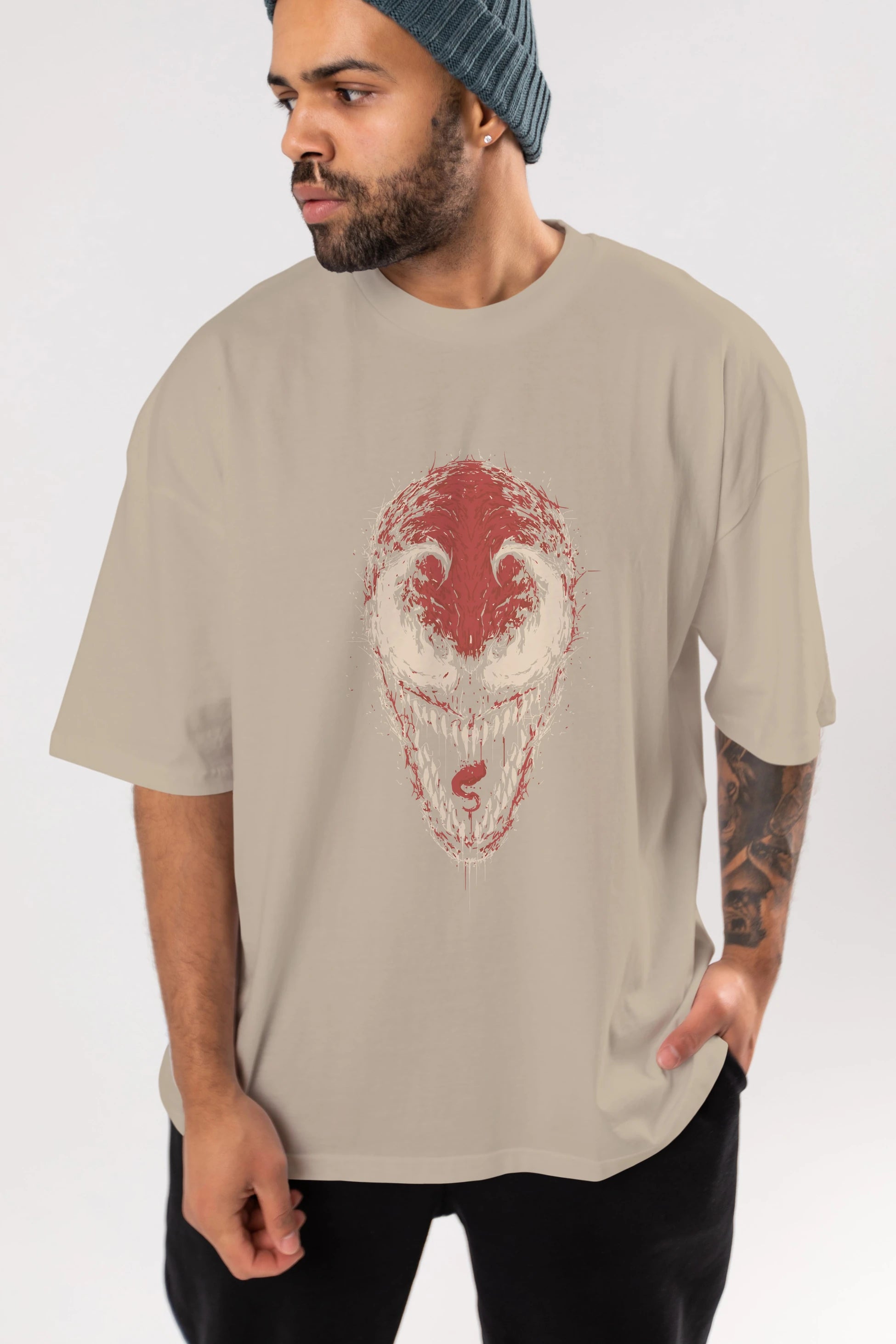 Venom (12) Ön Baskılı Oversize t-shirt Erkek Kadın Unisex %100 Pamuk Bisiklet Yaka tişort