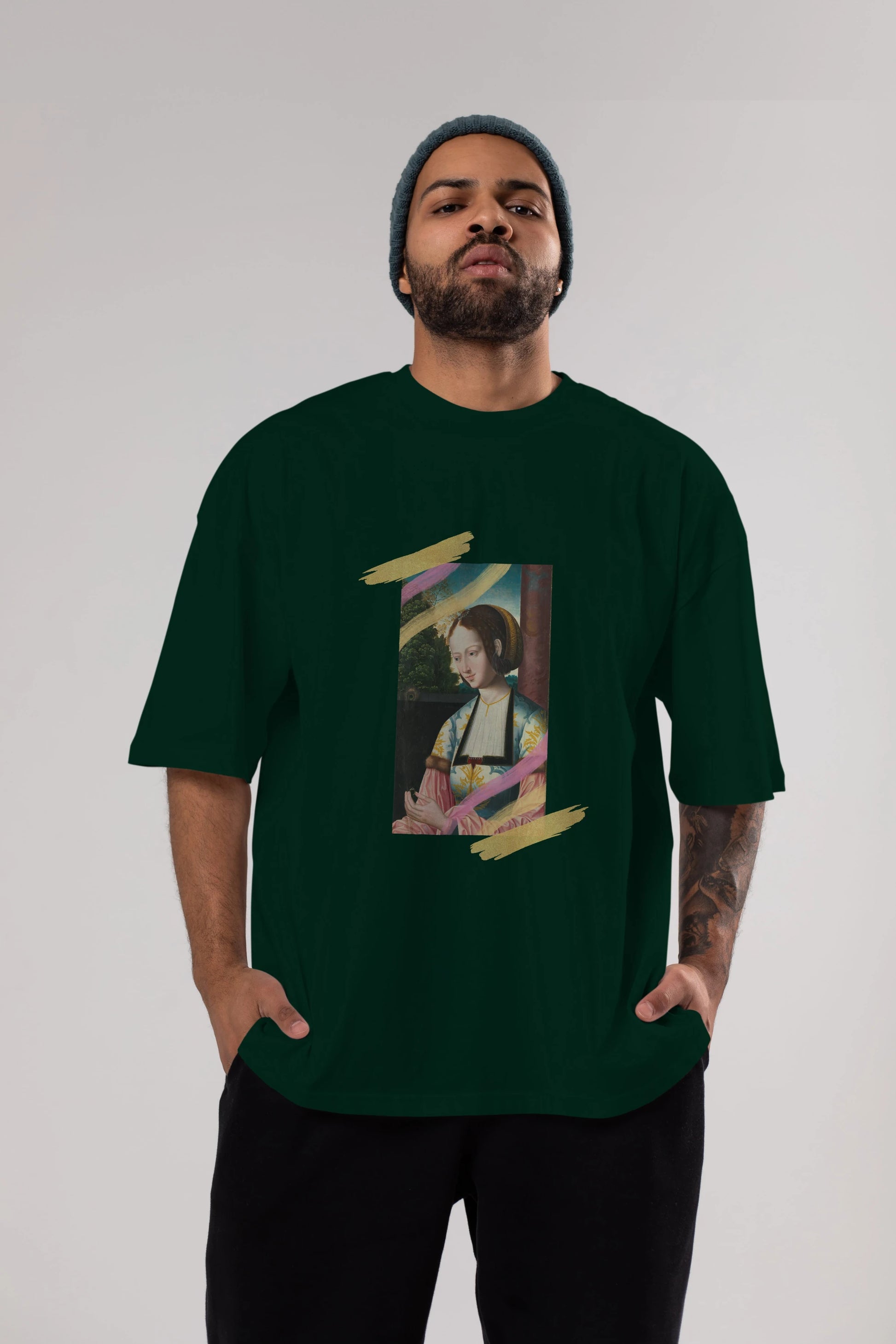 Woman Portrait Ön Baskılı Oversize t-shirt Erkek Kadın Unisex