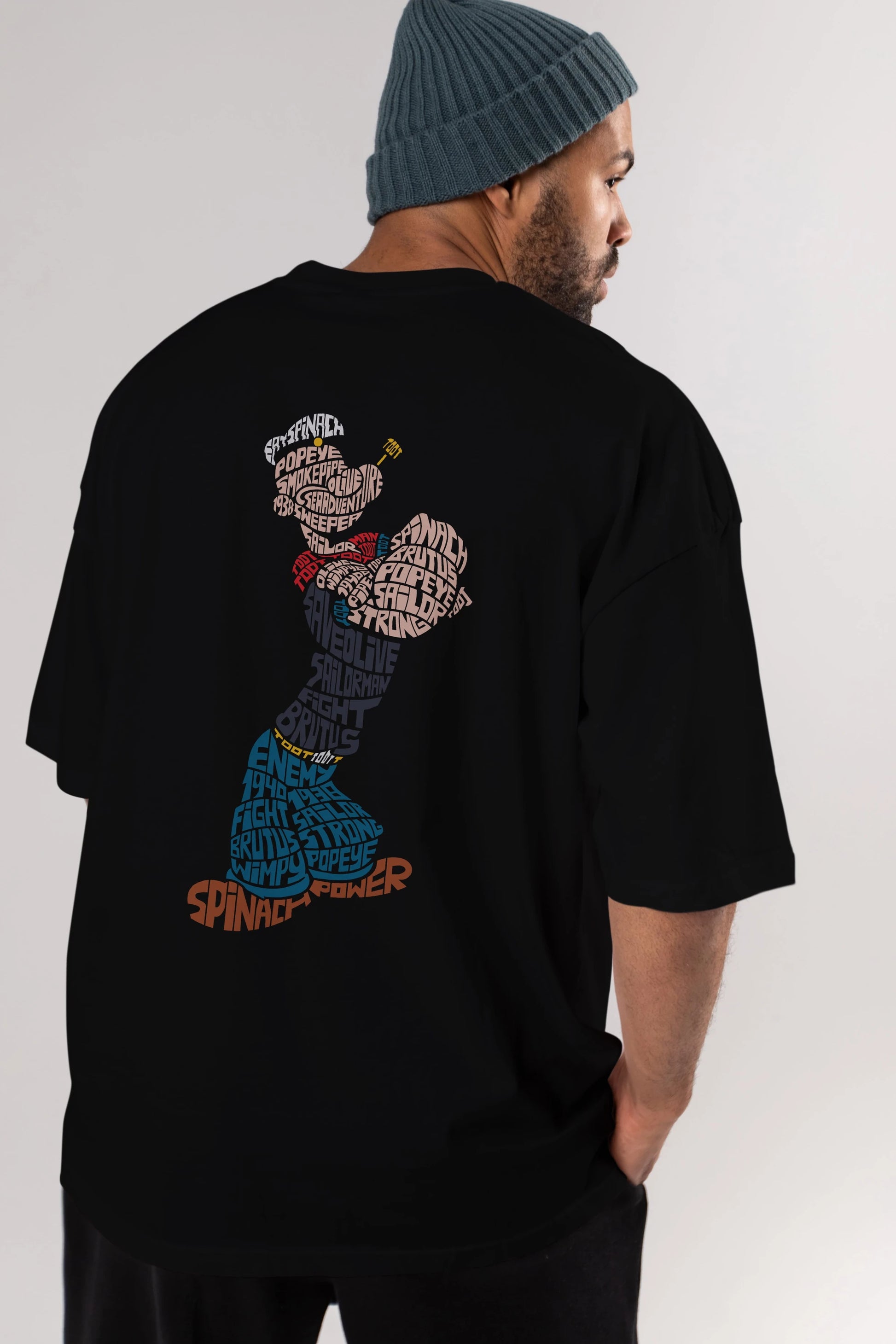 Sailorman Arka Baskılı Oversize t-shirt %100 pamuk Erkek Kadın Unisex