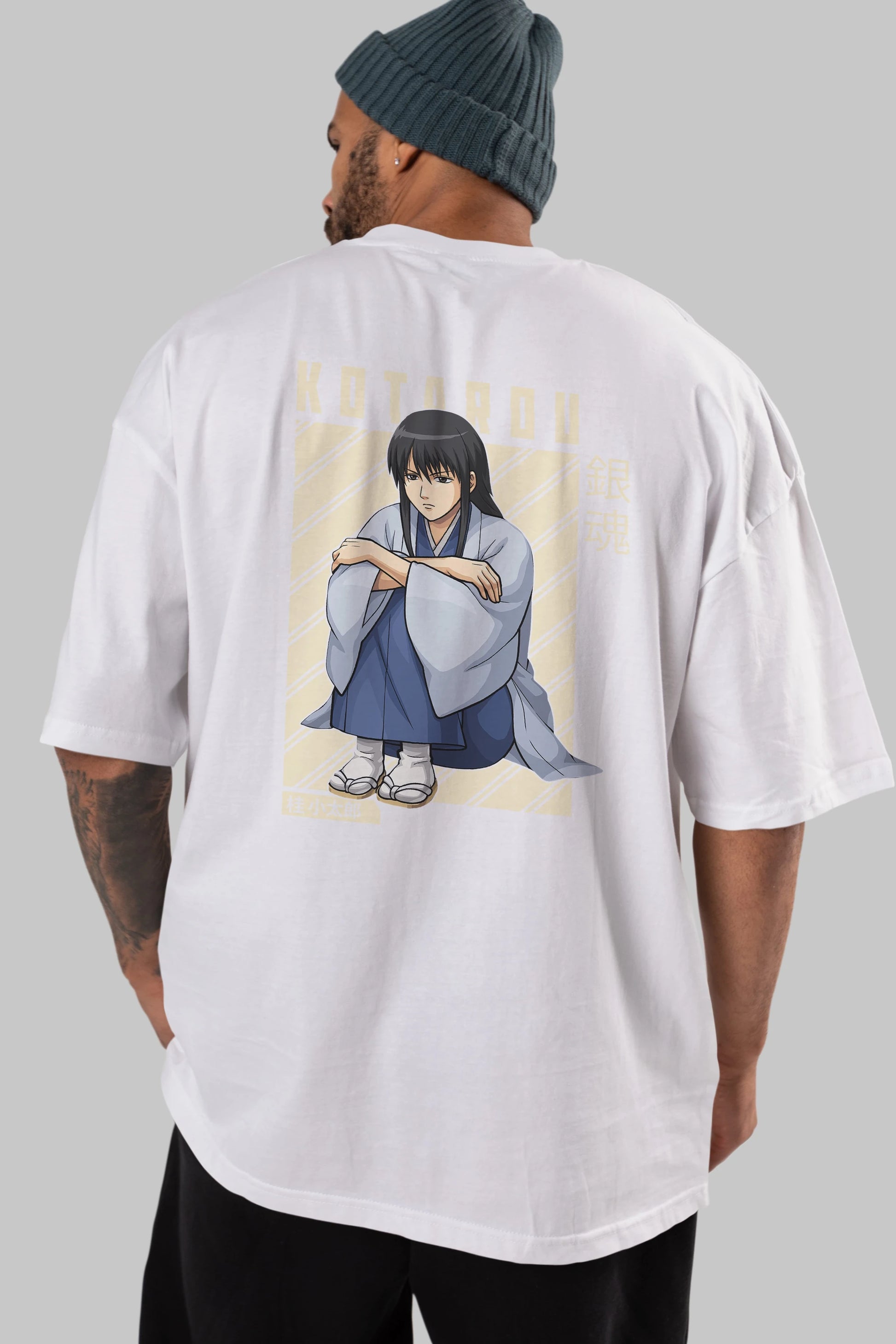 Kotarou Katsura GINTAMA Anime Arka Baskılı Oversize t-shirt Erkek Kadın Unisex