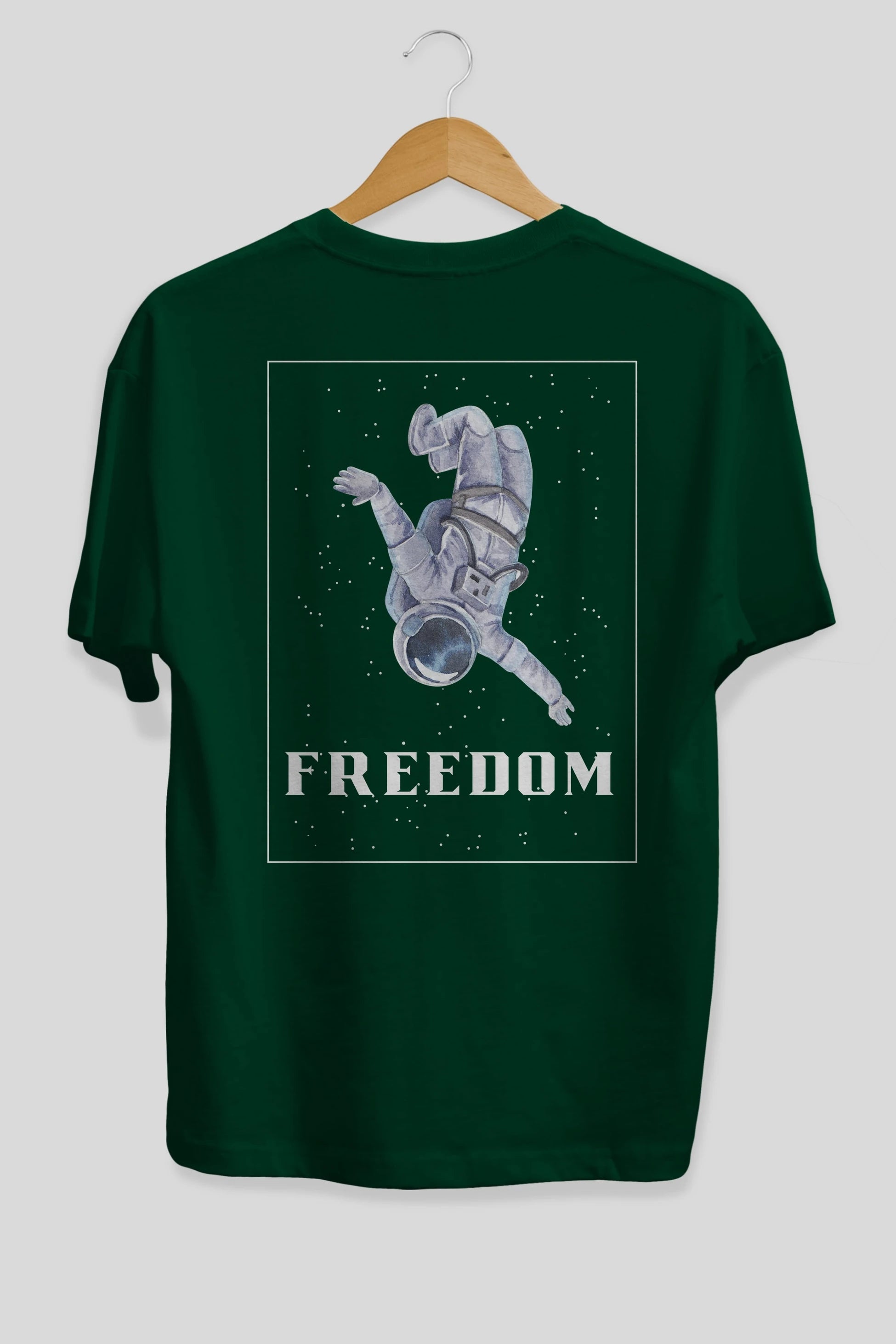 Freedom Astronaut Arka Baskılı Oversize t-shirt Erkek Kadın Unisex