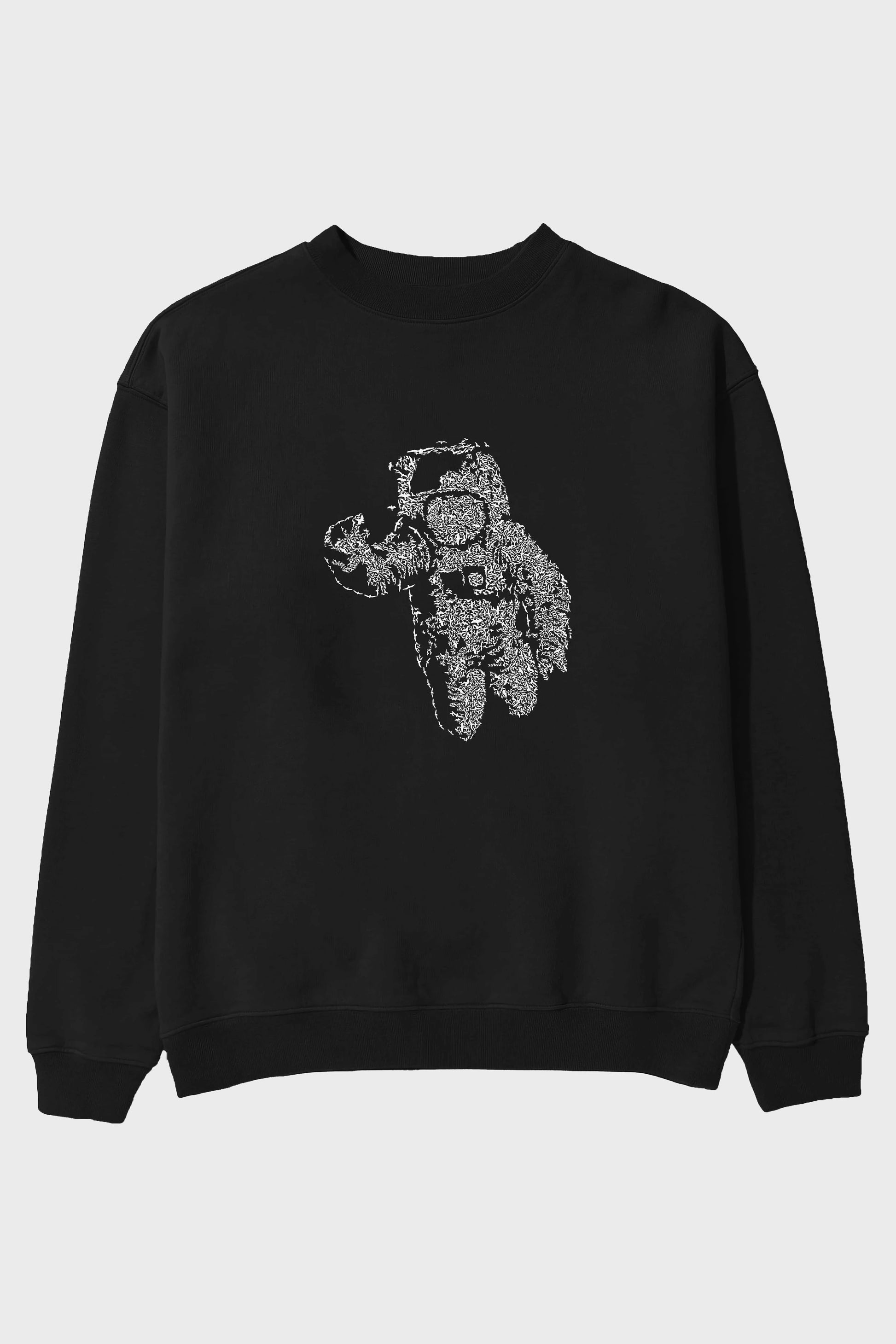 Flying Astronaut Ön Baskılı Oversize Sweatshirt Erkek Kadın Unisex