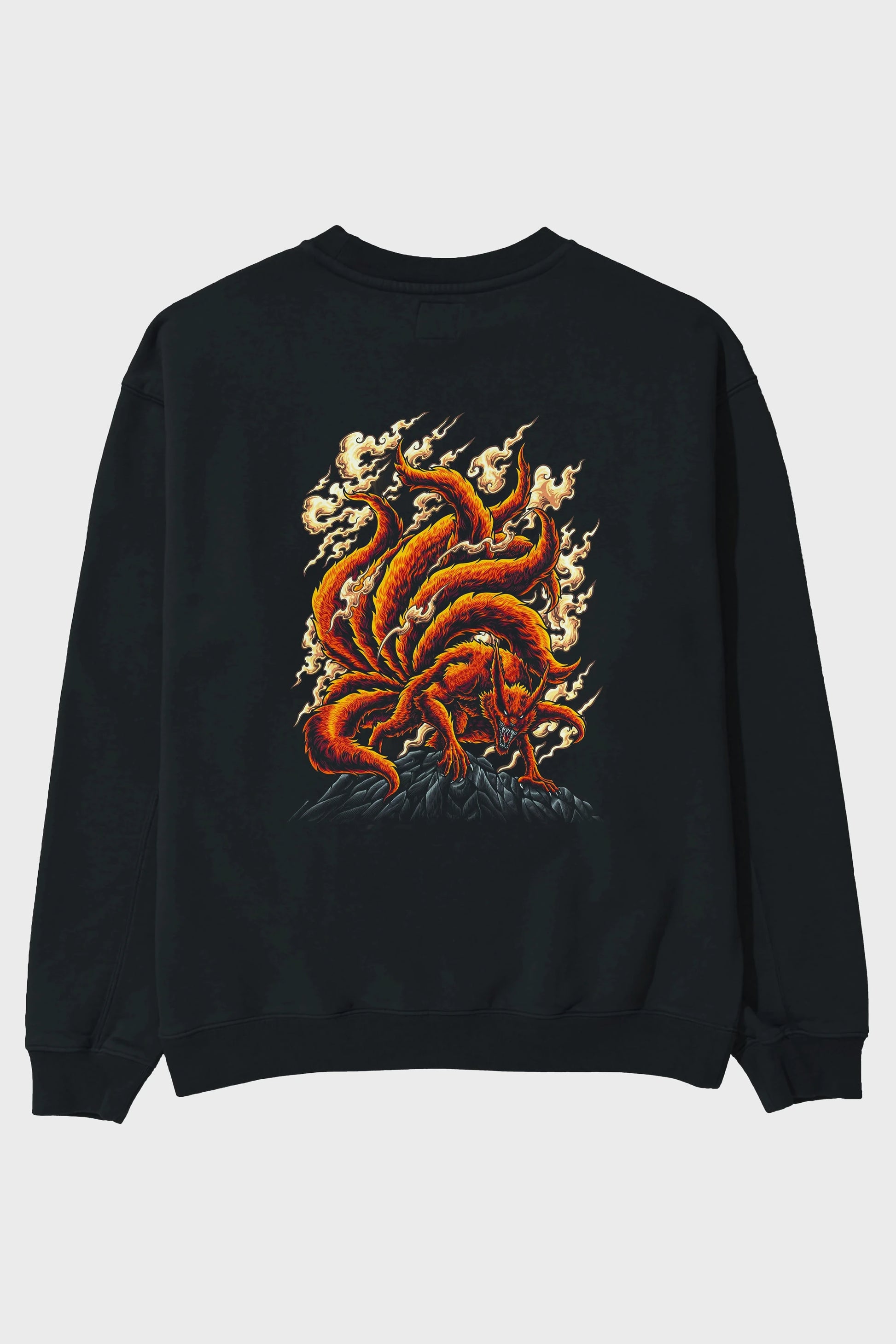 NARUTO KYUUBI Anime Arka Baskılı Oversize Sweatshirt Erkek Kadın Unisex