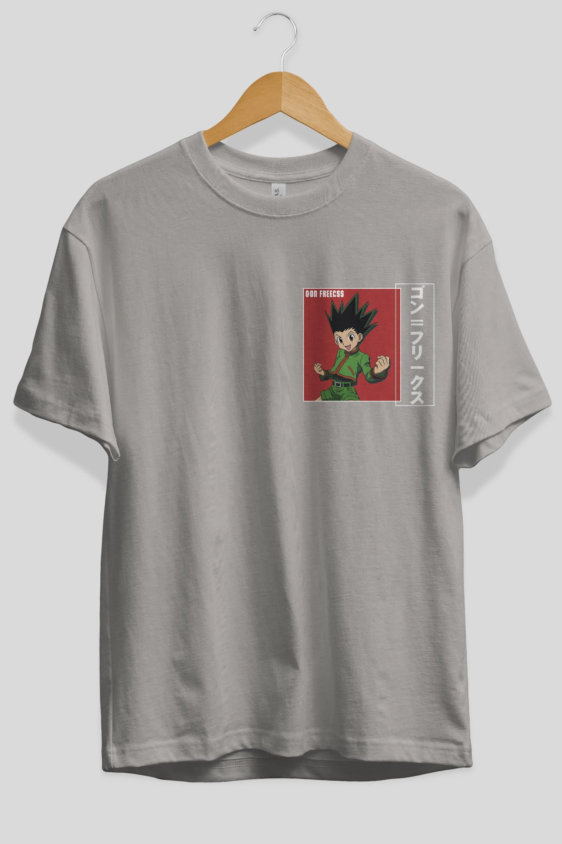 Gon Freecss HUNTER X HUNTER 5 Ön Sol Baskılı Oversize t-shirt Erkek Kadın Unisex %100 Pamuk Bisiklet Yaka tişort