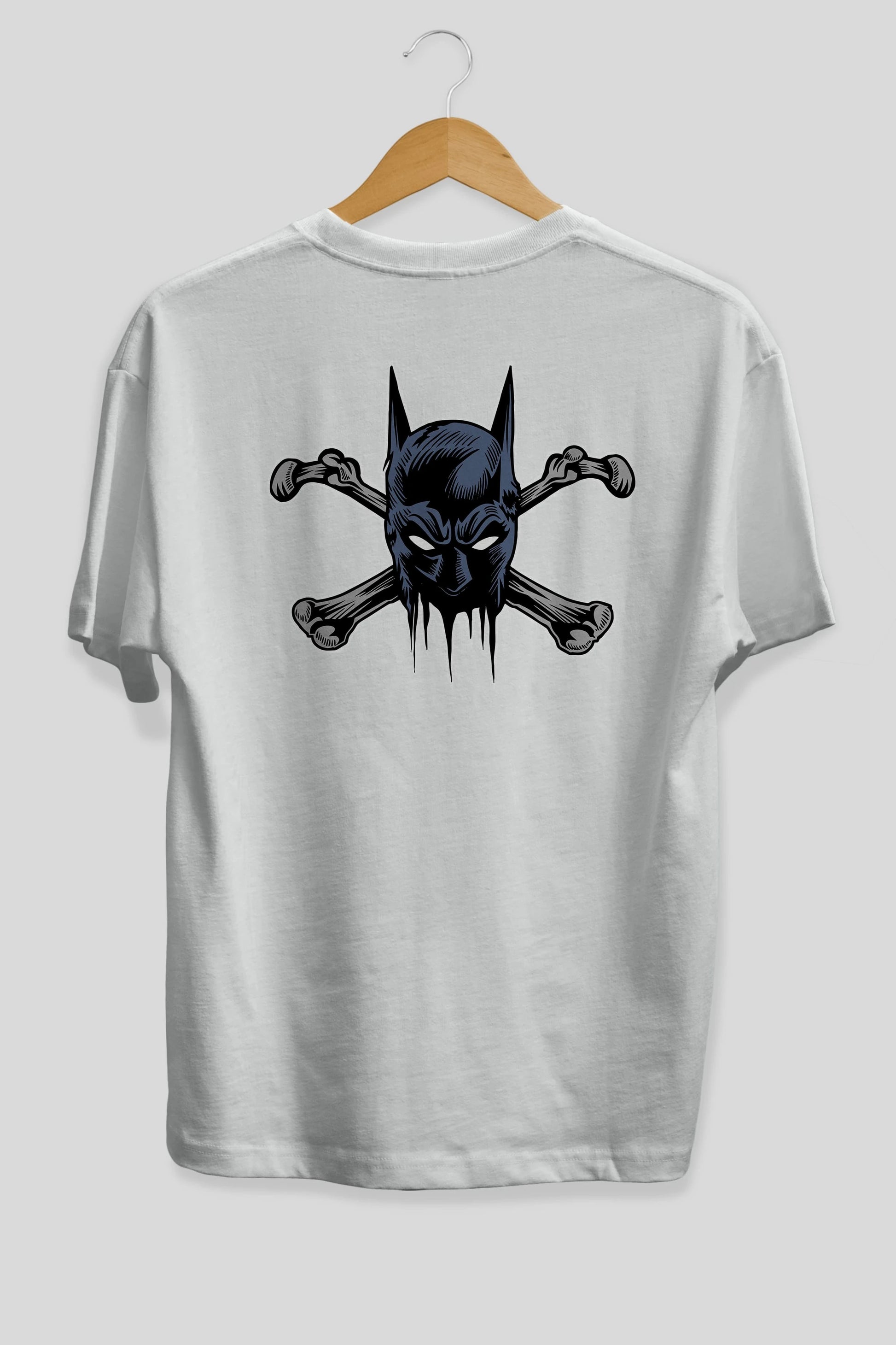 Batbones Arka Baskılı Oversize t-shirt Erkek Kadın Unisex %100 Pamuk