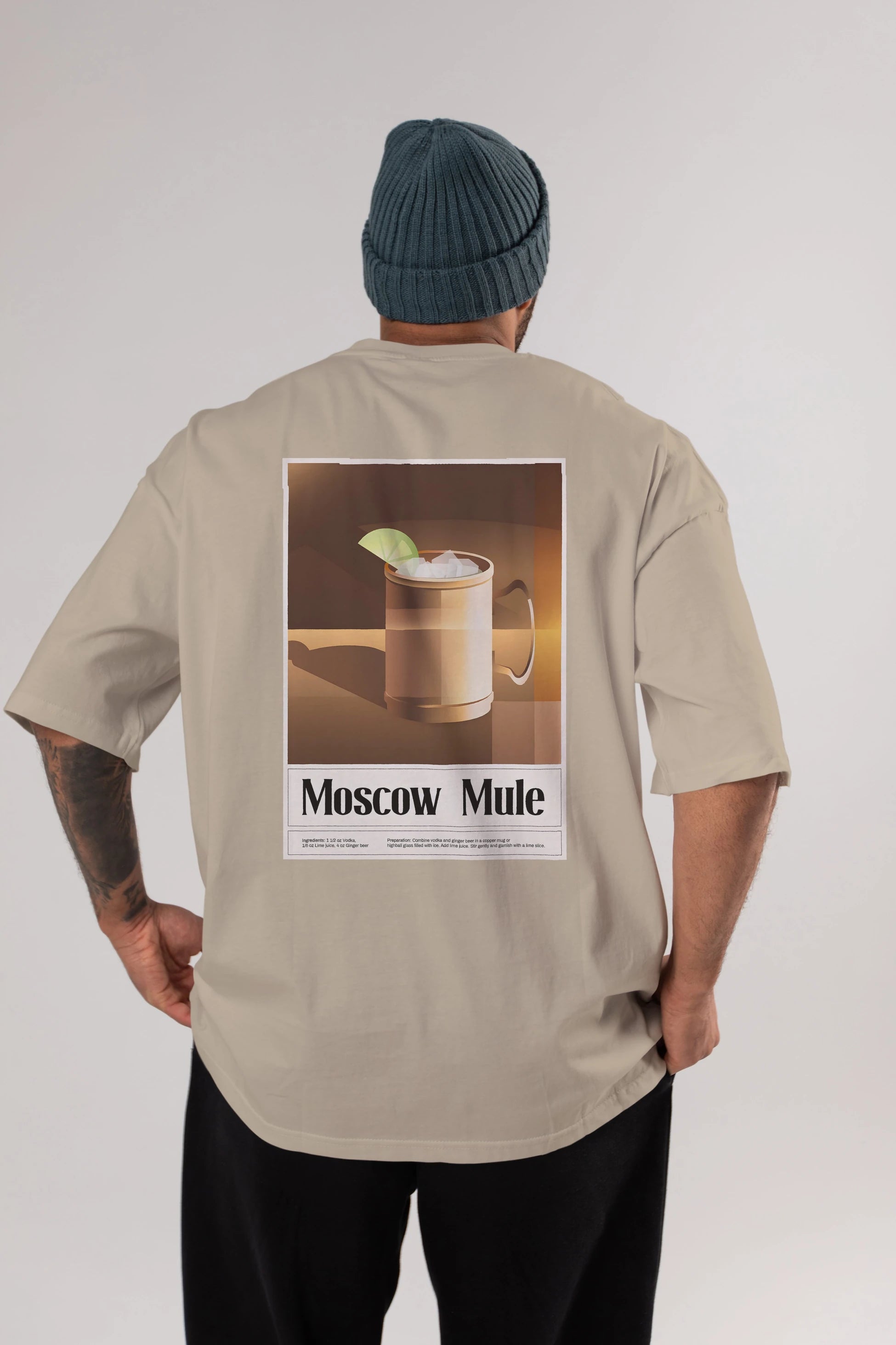 Moscow Mule 3 Arka Baskılı Oversize t-shirt Erkek Kadın Unisex %100 Pamuk Bisiklet Yaka tişort