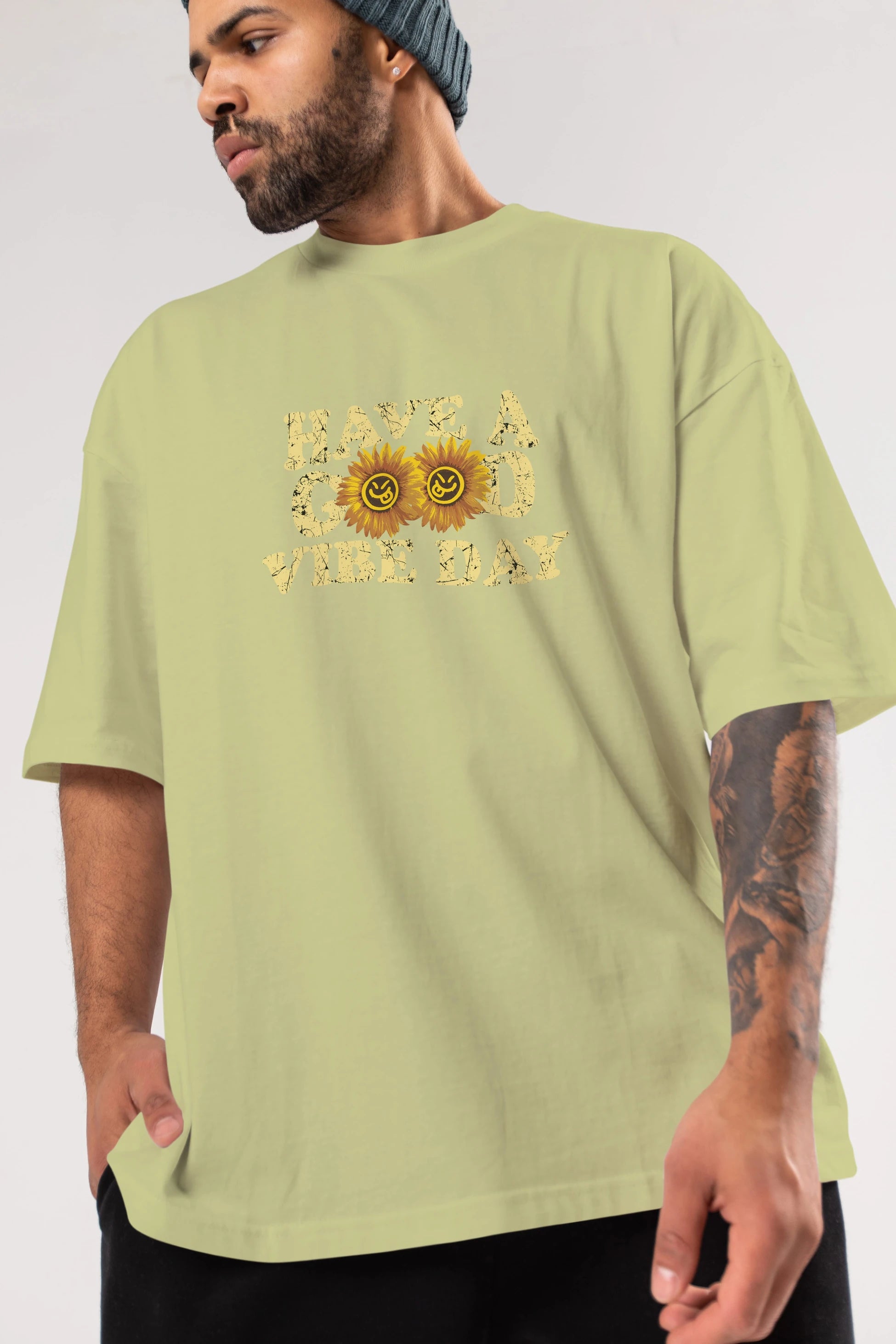 Have a Good Vibe Day Ön Baskılı Oversize t-shirt Erkek Kadın Unisex