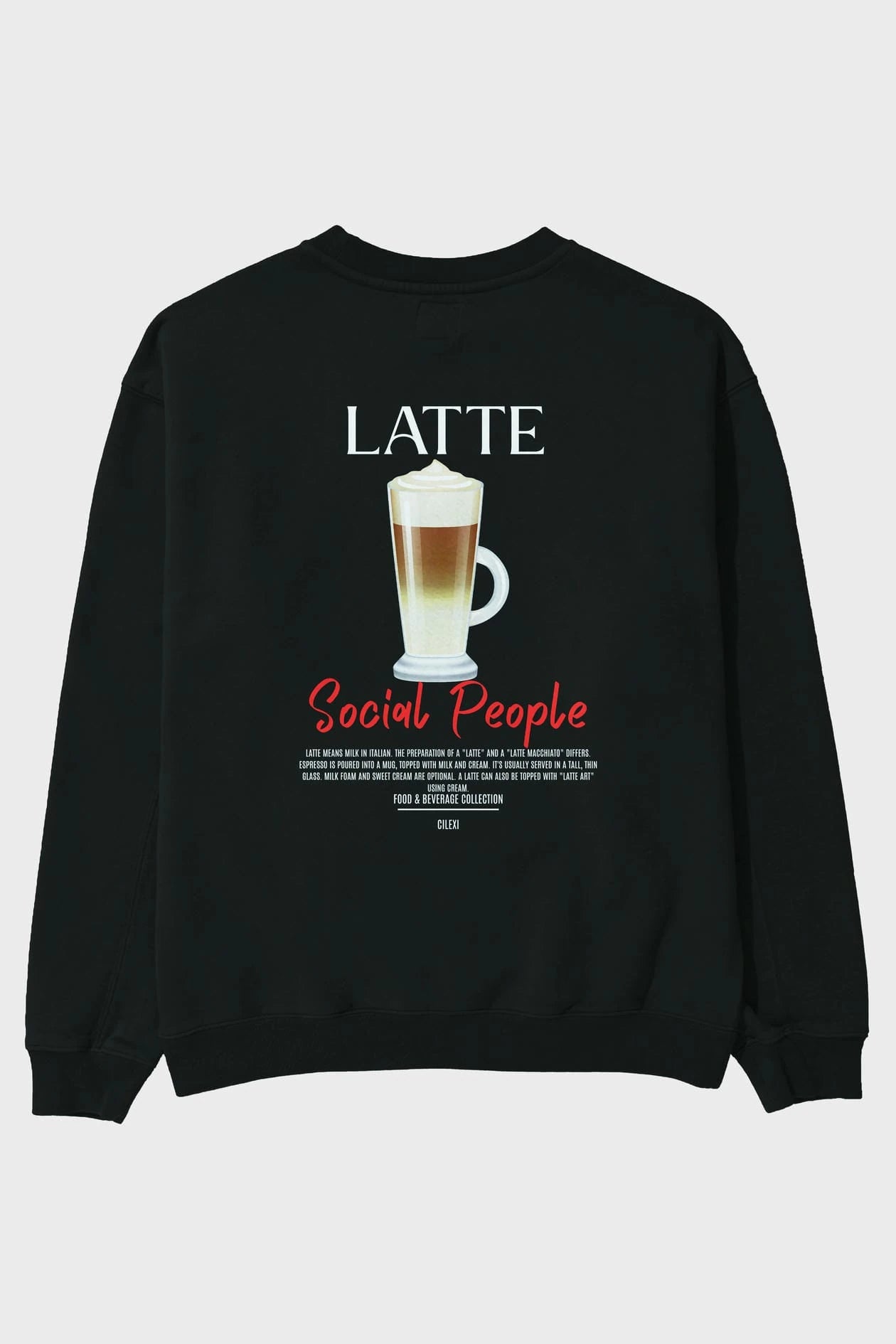 Latte Arka Baskılı Oversize Sweatshirt Erkek Kadın Unisex