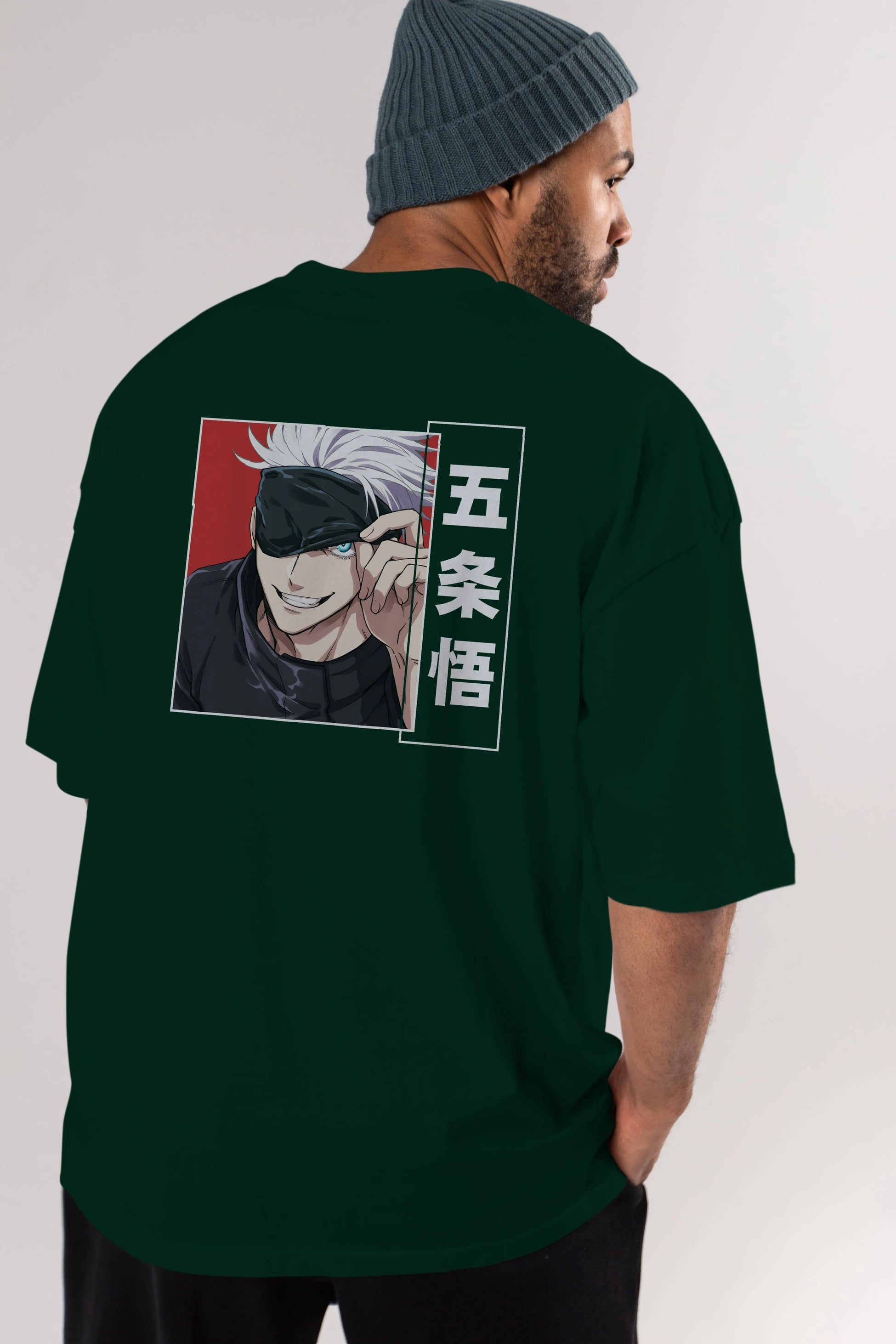 JUJUTSU KAISEN Anime Arka Baskılı Oversize t-shirt Erkek Kadın Unisex