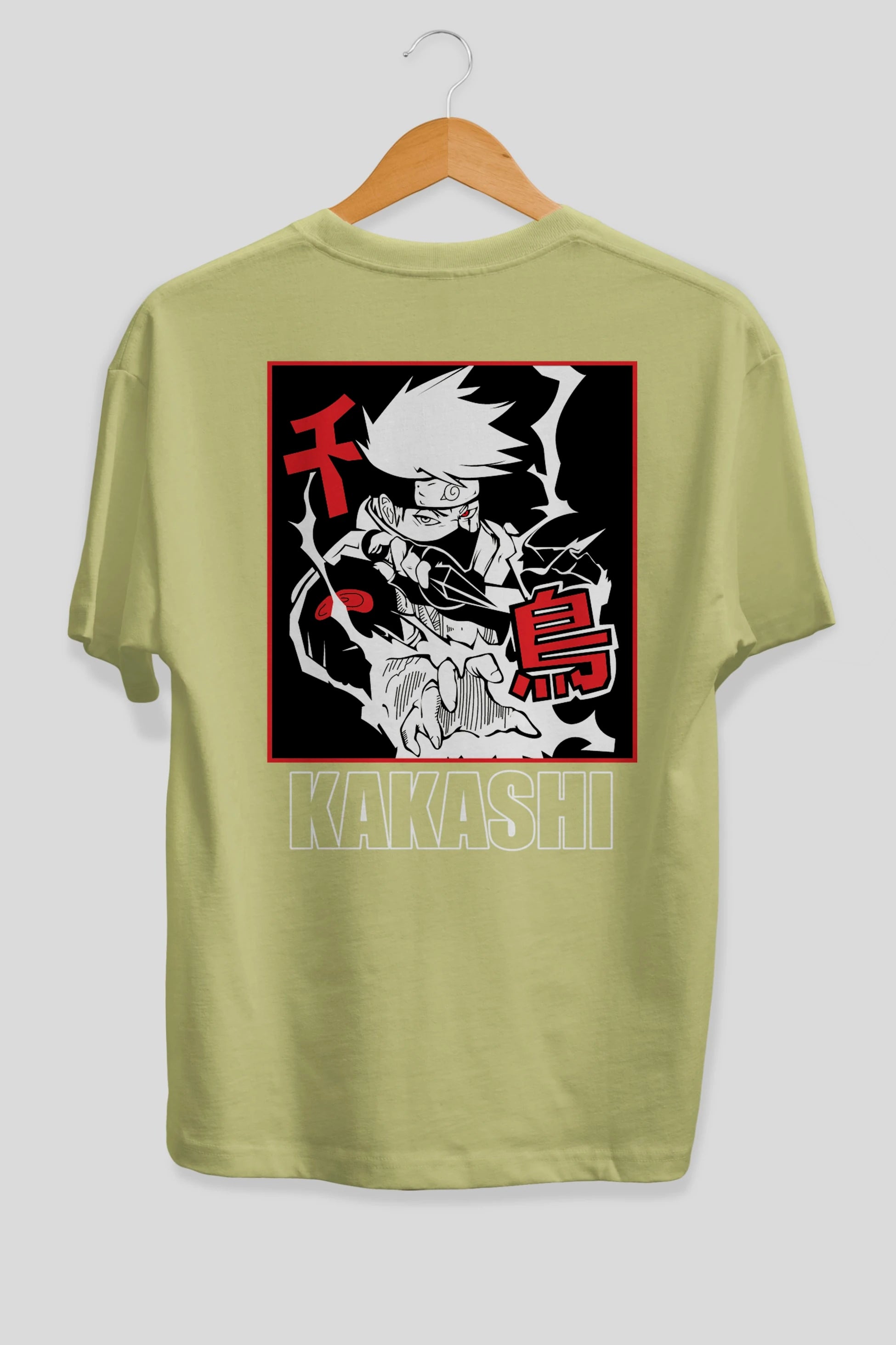 KAKASHI HATAKE NARUTO Anime Arka Baskılı Oversize t-shirt Erkek Kadın Unisex