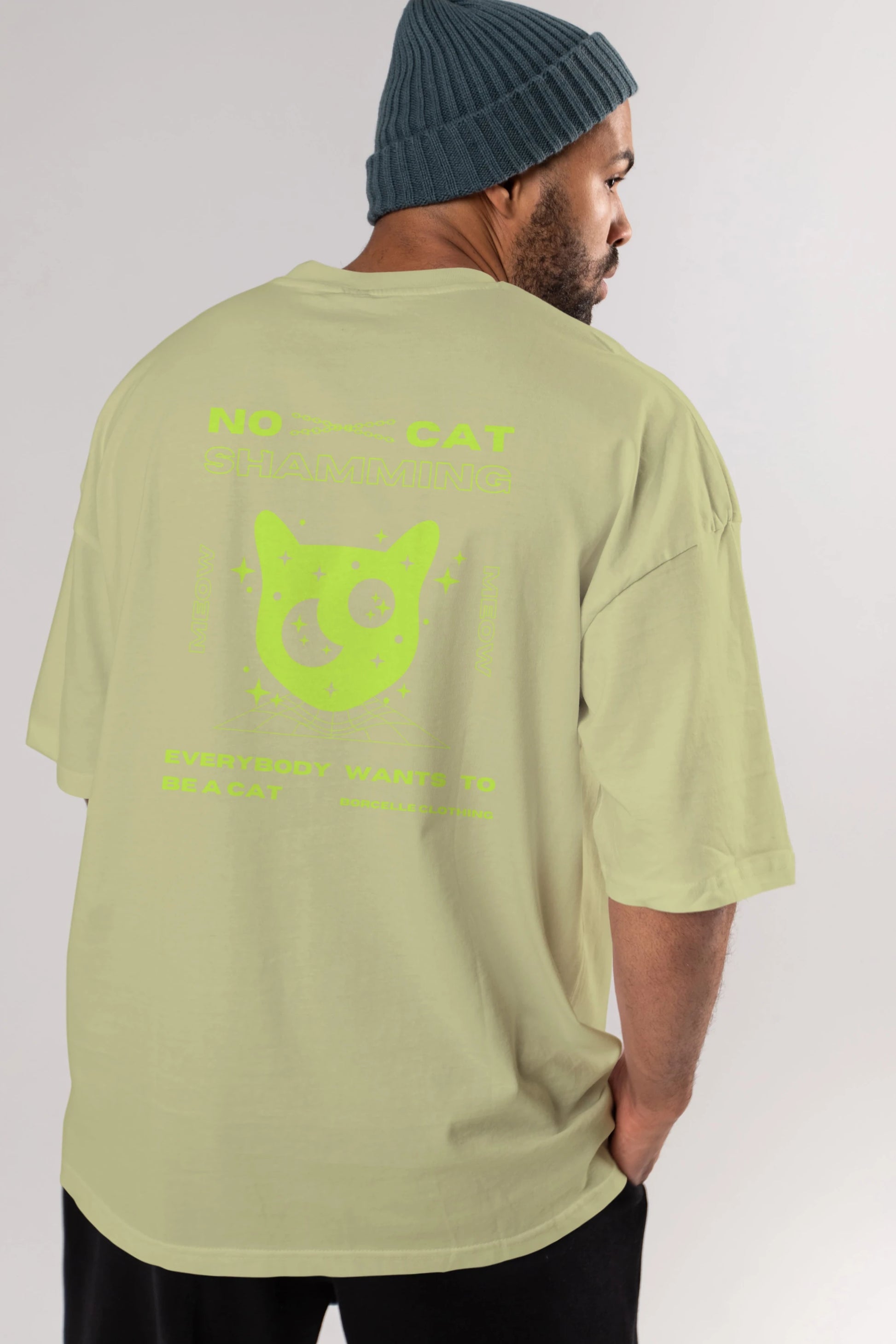 No Cat Shamming Yazılı Arka Baskılı Oversize t-shirt Erkek Kadın Unisex