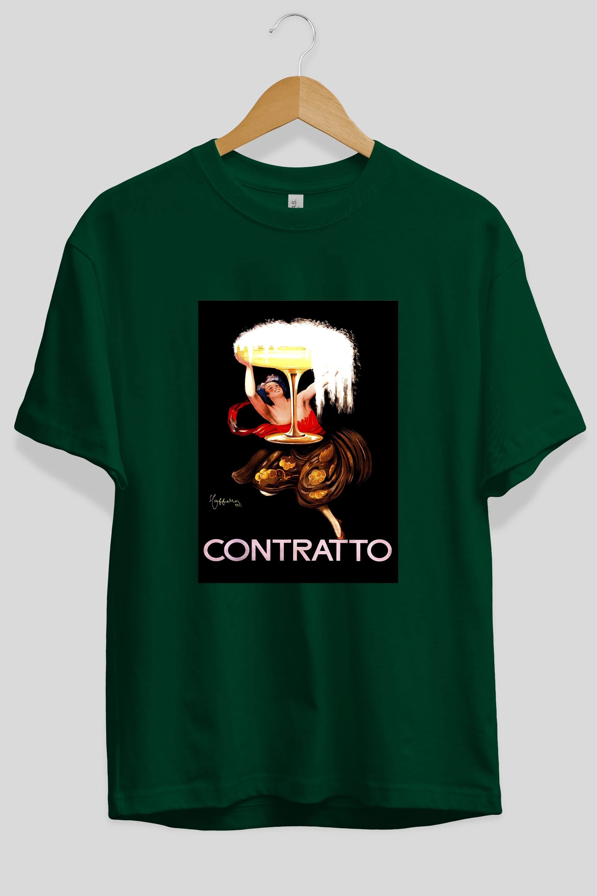 Contratto Ön Baskılı Oversize t-shirt Erkek Kadın Unisex %100 Pamuk Bisiklet Yaka tişort