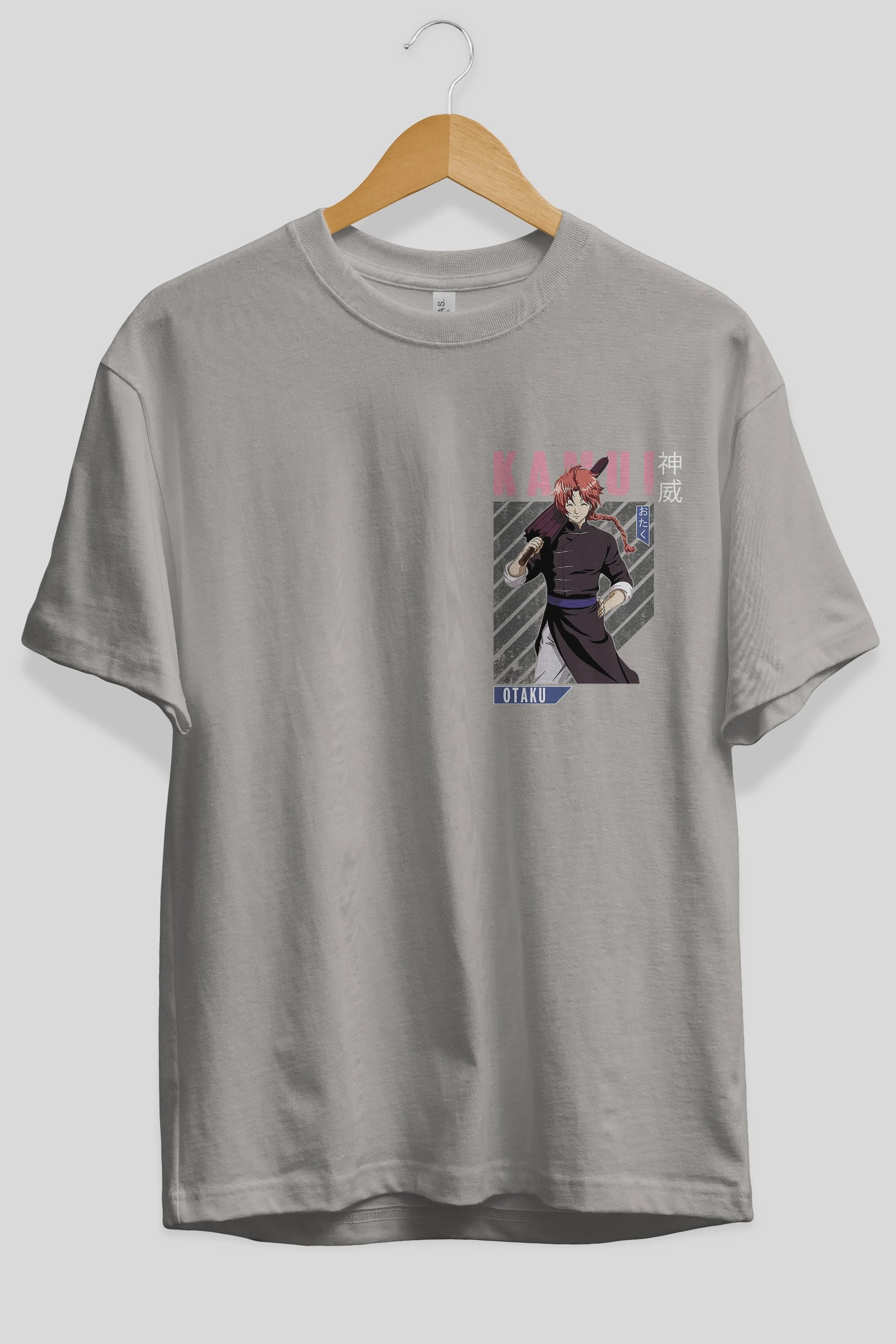 Kamui GINTAMA 1 Ön Sol Baskılı Oversize t-shirt Erkek Kadın Unisex %100 Pamuk Bisiklet Yaka tişort