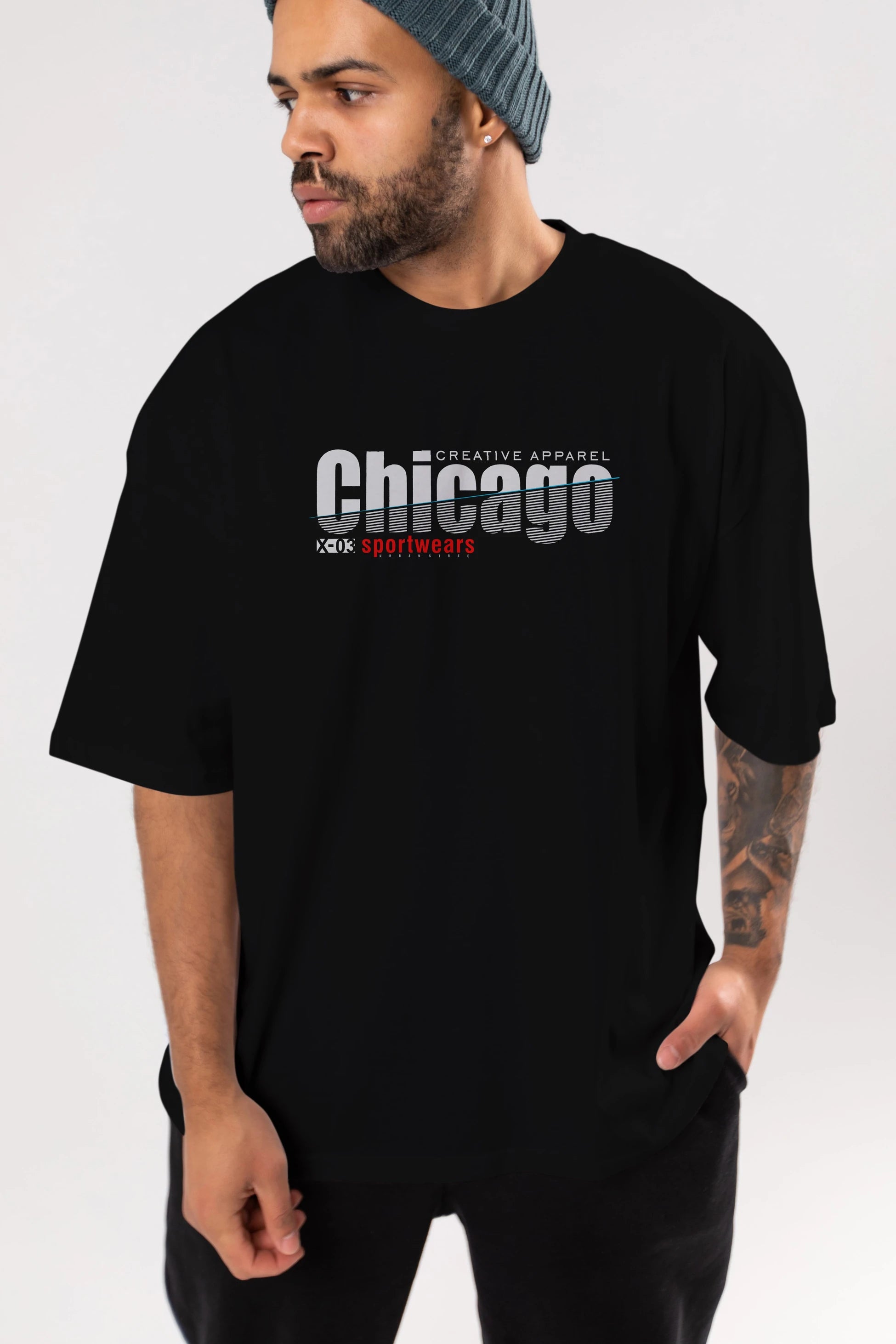 Chicago Sport Ön Baskılı Oversize t-shirt Erkek Kadın Unisex