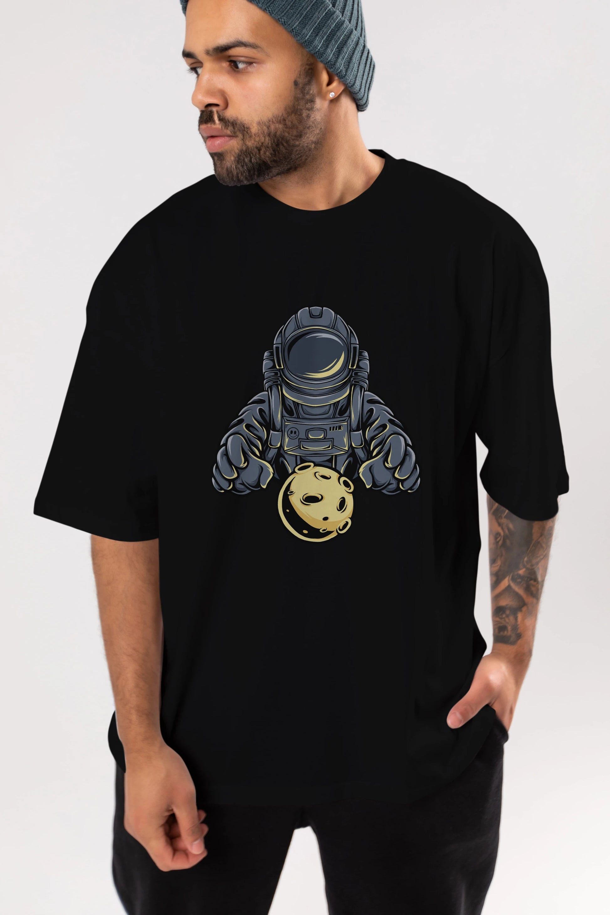 Astromoon tshirt Ön Baskılı Oversize t-shirt Erkek Kadın Unisex