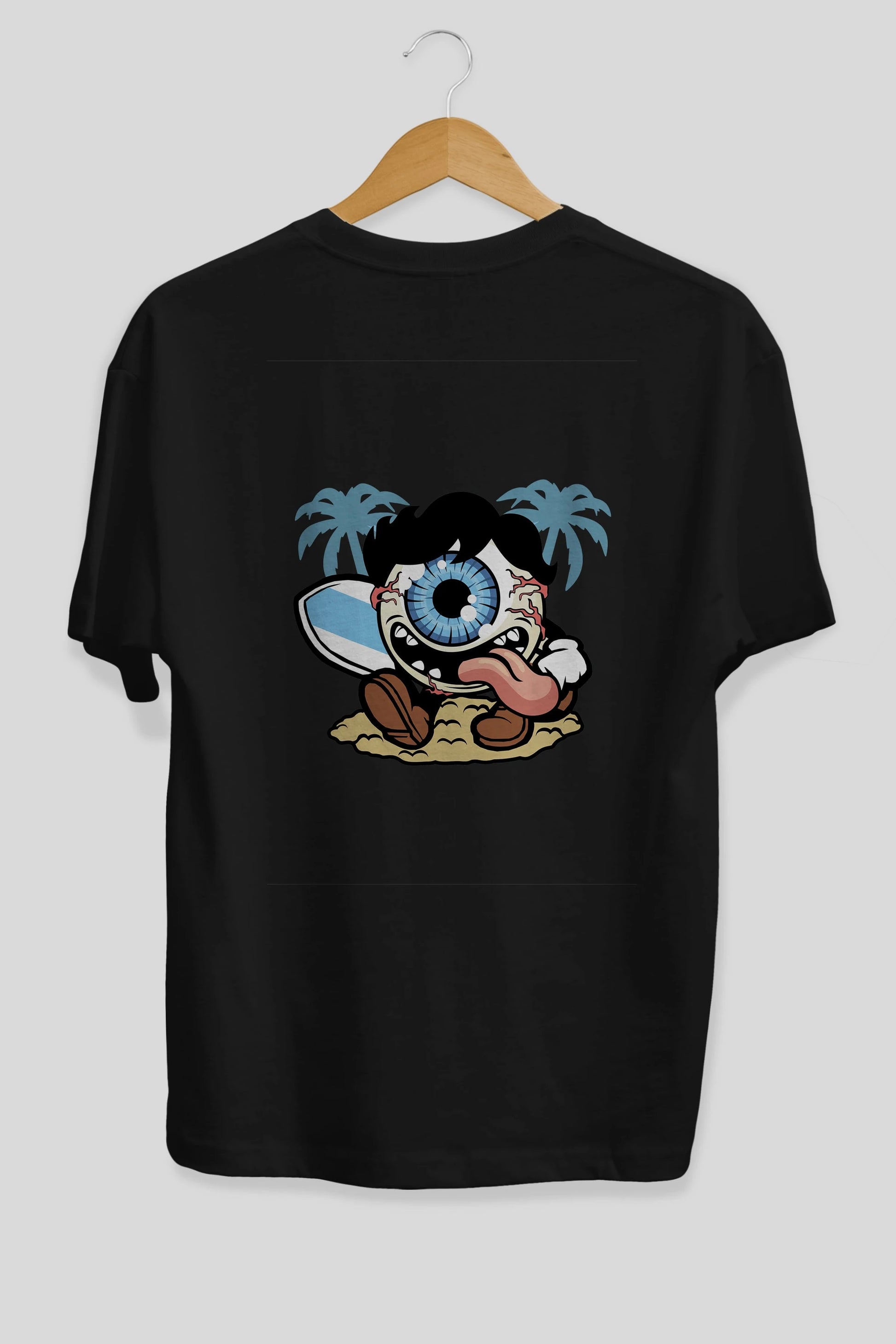 Eye Ball Surfer Arka Baskılı Oversize t-shirt Erkek Kadın Unisex %100 Pamuk tişort