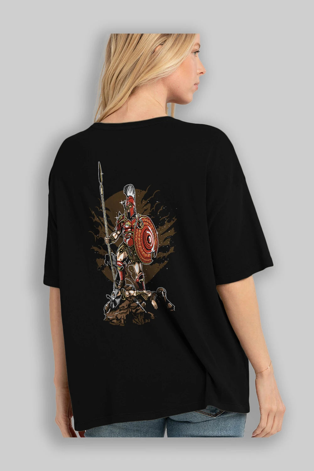 Sparta Arka Baskılı Oversize t-shirt Erkek Kadın Unisex %100 Pamuk