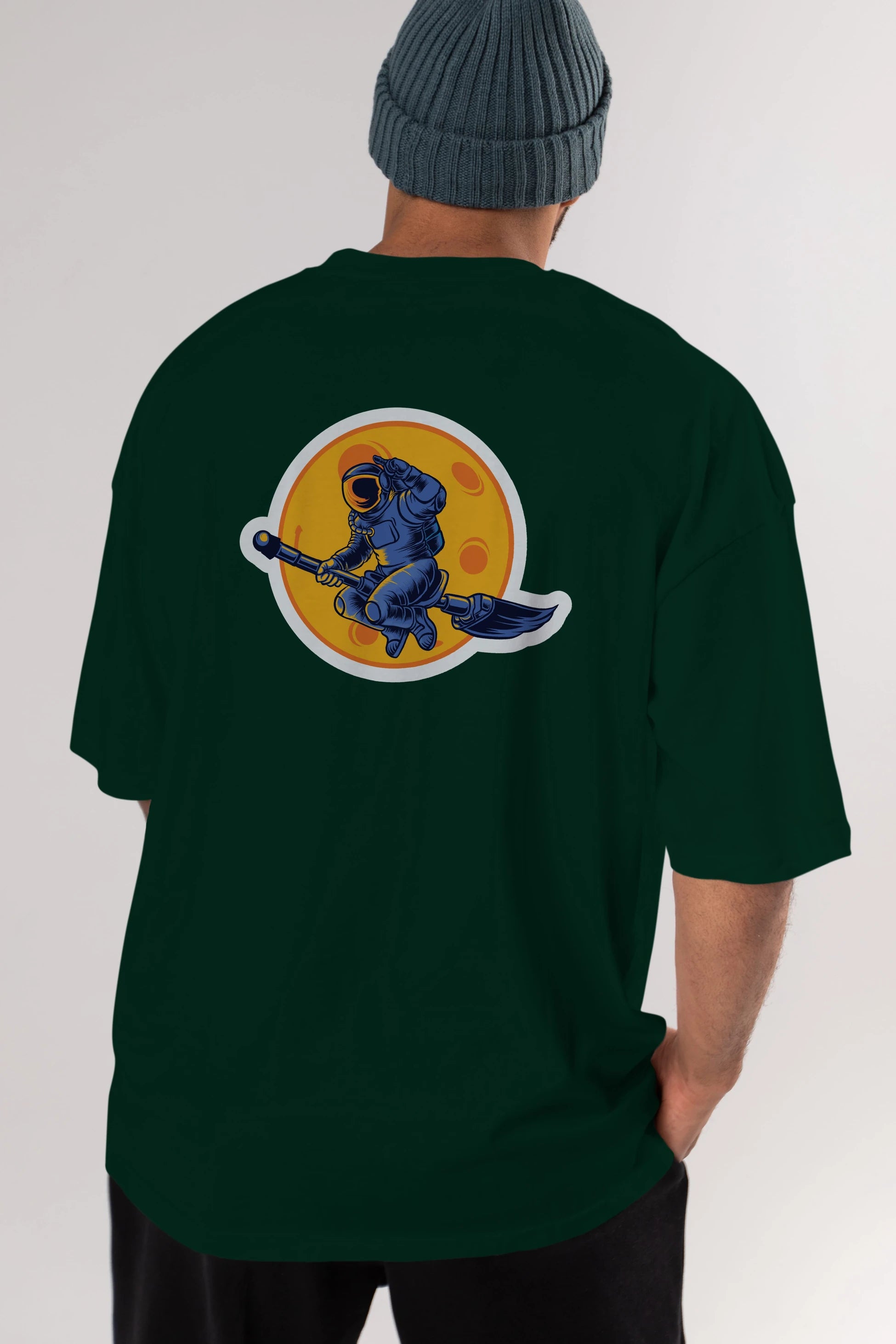 Space Witch Sticker Arka Baskılı Oversize t-shirt Erkek Kadın Unisex
