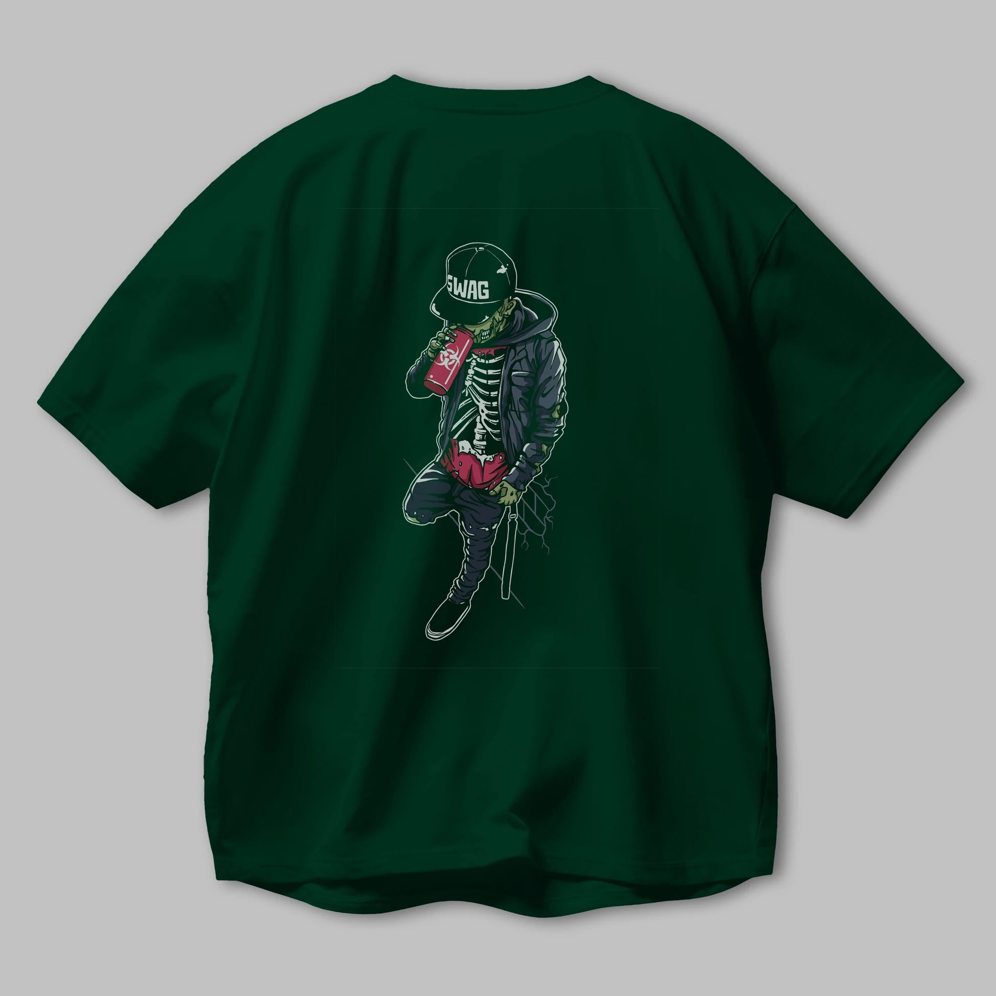 Zombie Swag Arka Baskılı Oversize t-shirt Erkek Kadın Unisex %100 Pamuk