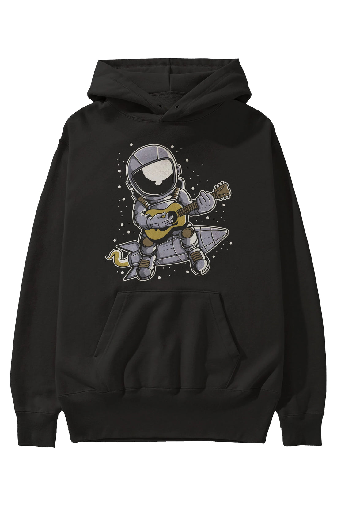 Astronaut Guitar (2) Ön Baskılı Hoodie Oversize Kapüşonlu Sweatshirt Erkek Kadın Unisex