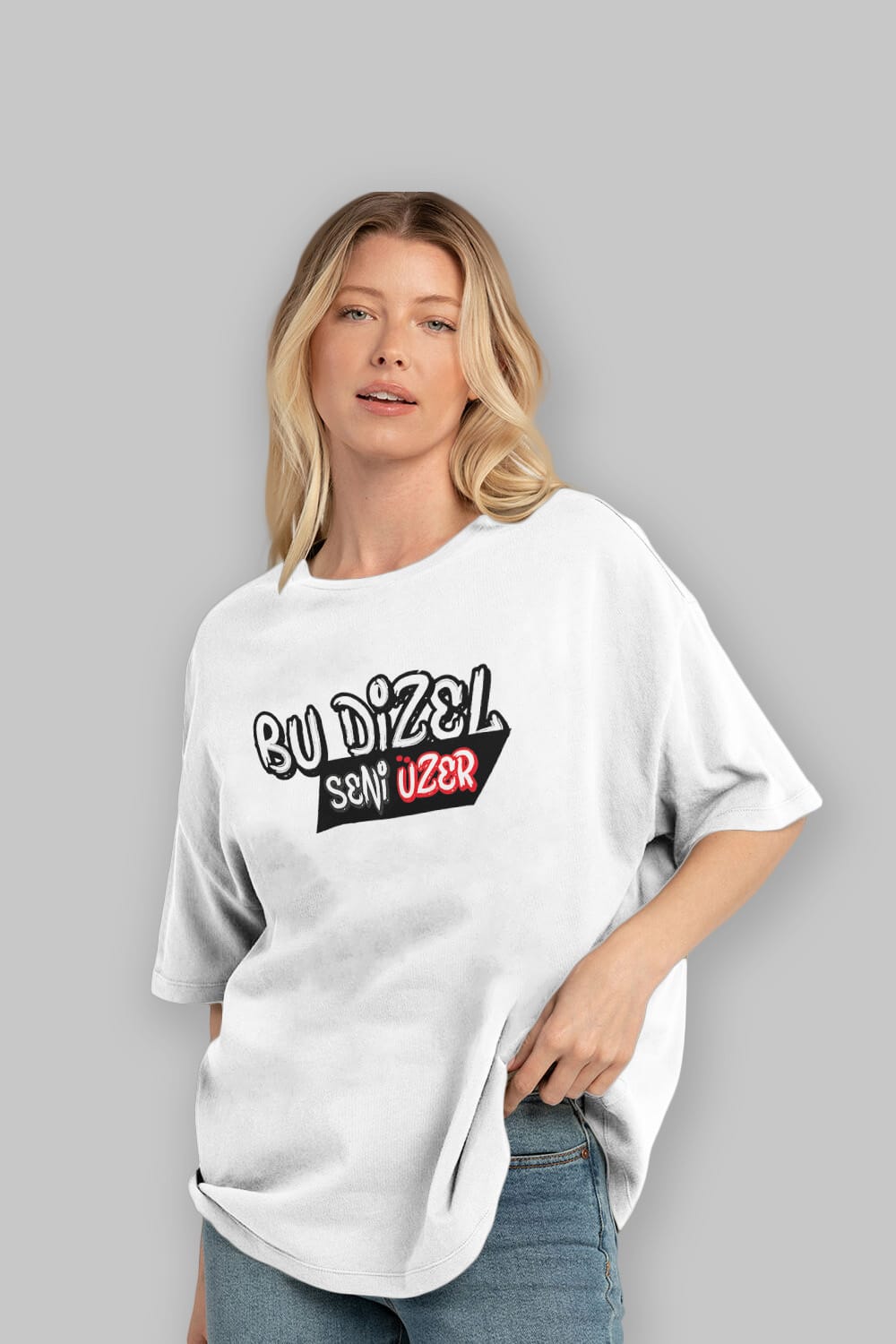 Bu Dizel Seni Üzer Ön Baskılı Oversize t-shirt %100 pamuk Erkek Kadın Unisex