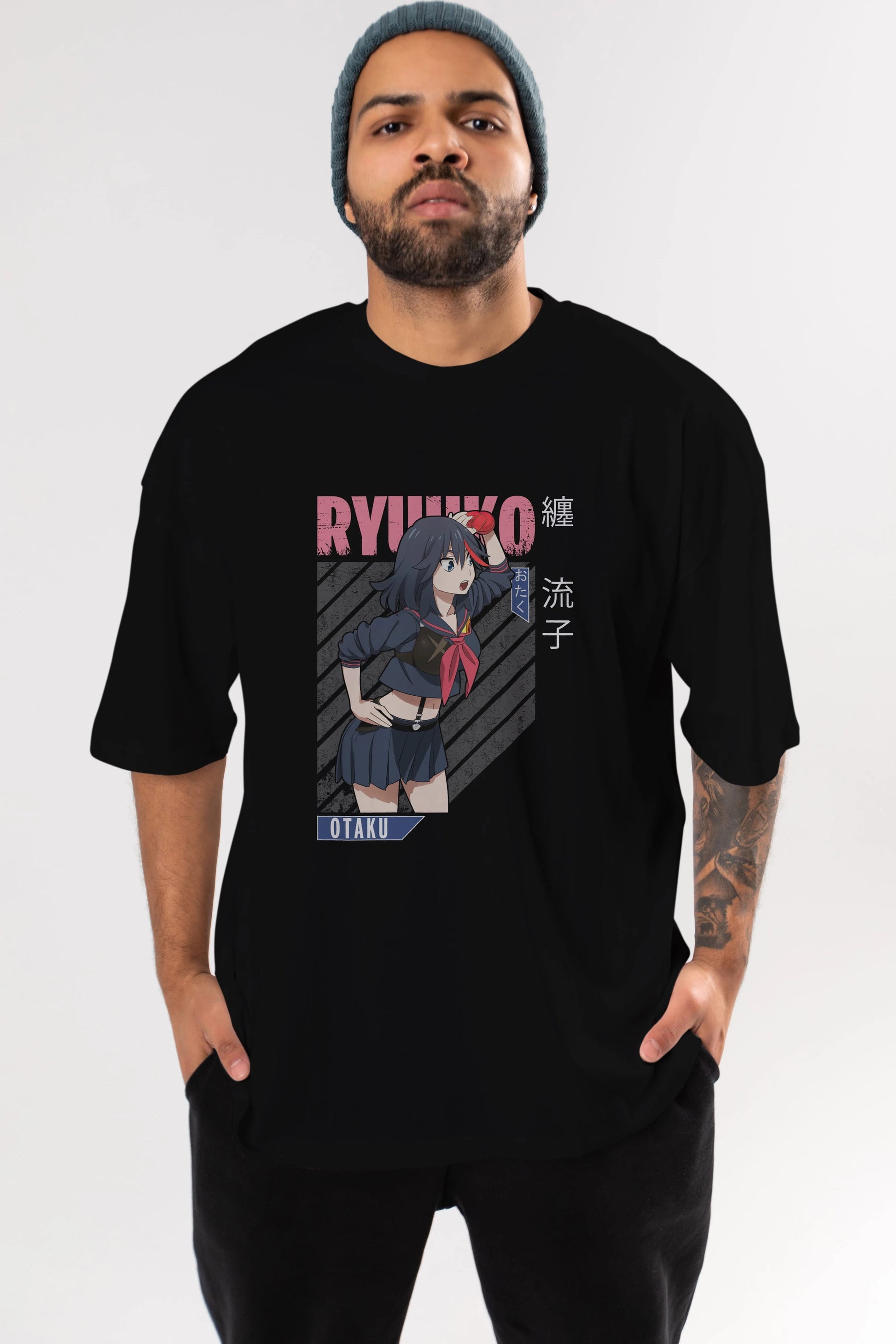 Ryuuko Matoi 6 Anime Ön Baskılı Oversize t-shirt %100 pamuk Erkek Kadın Unisex