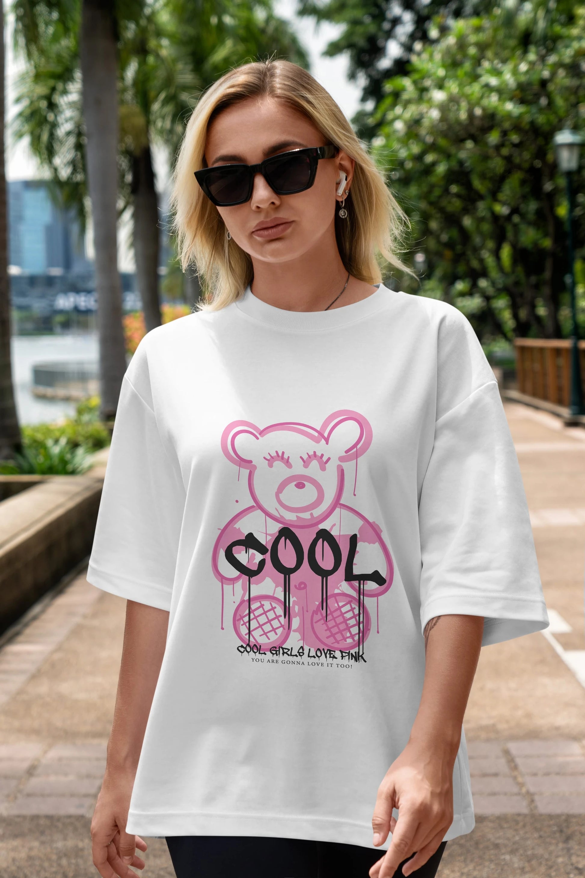 Cool Bear Ön Baskılı Oversize t-shirt Erkek Kadın Unisex