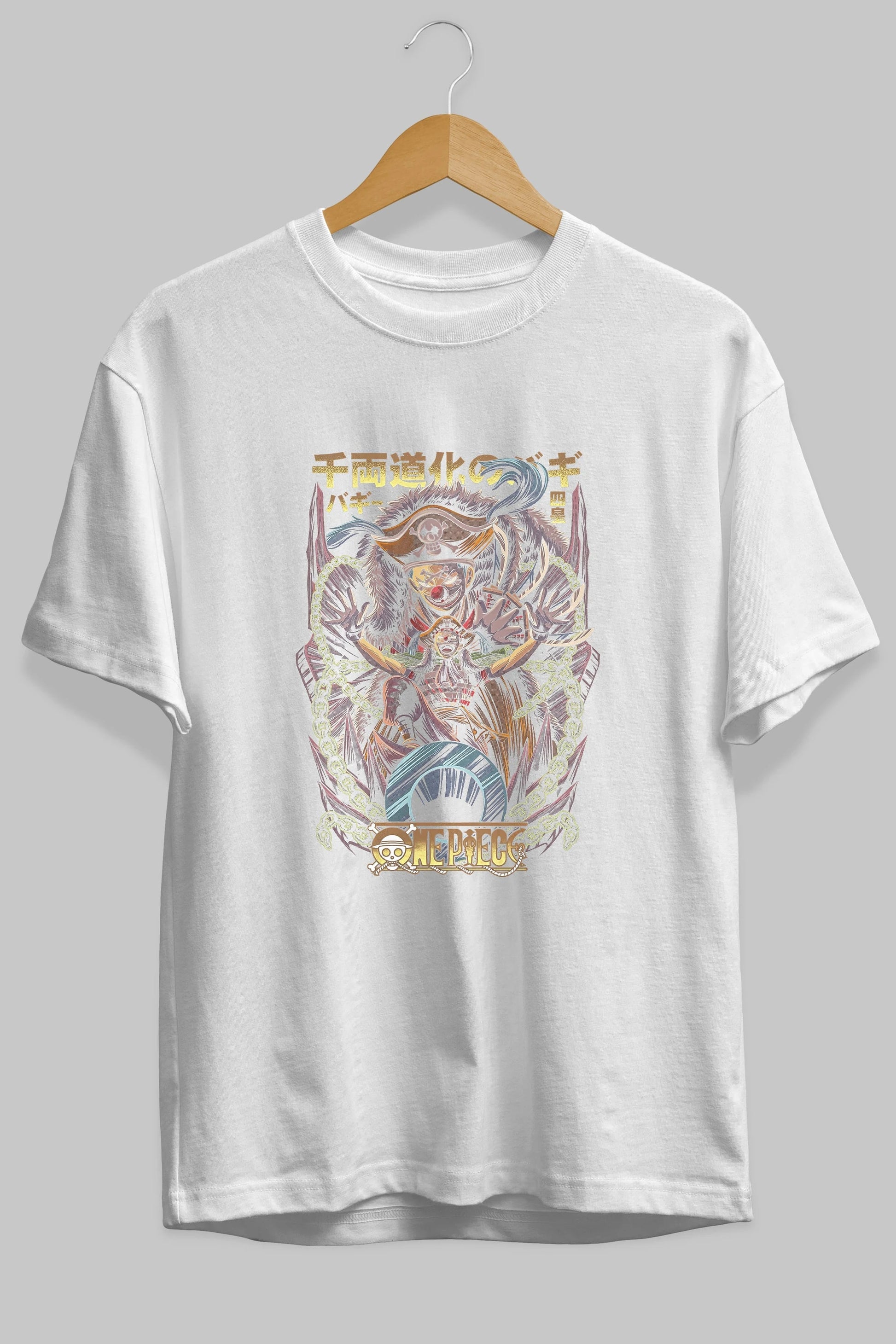ONE PIECE (5) Anime Ön Baskılı Oversize t-shirt %100 pamuk Erkek Kadın Unisex