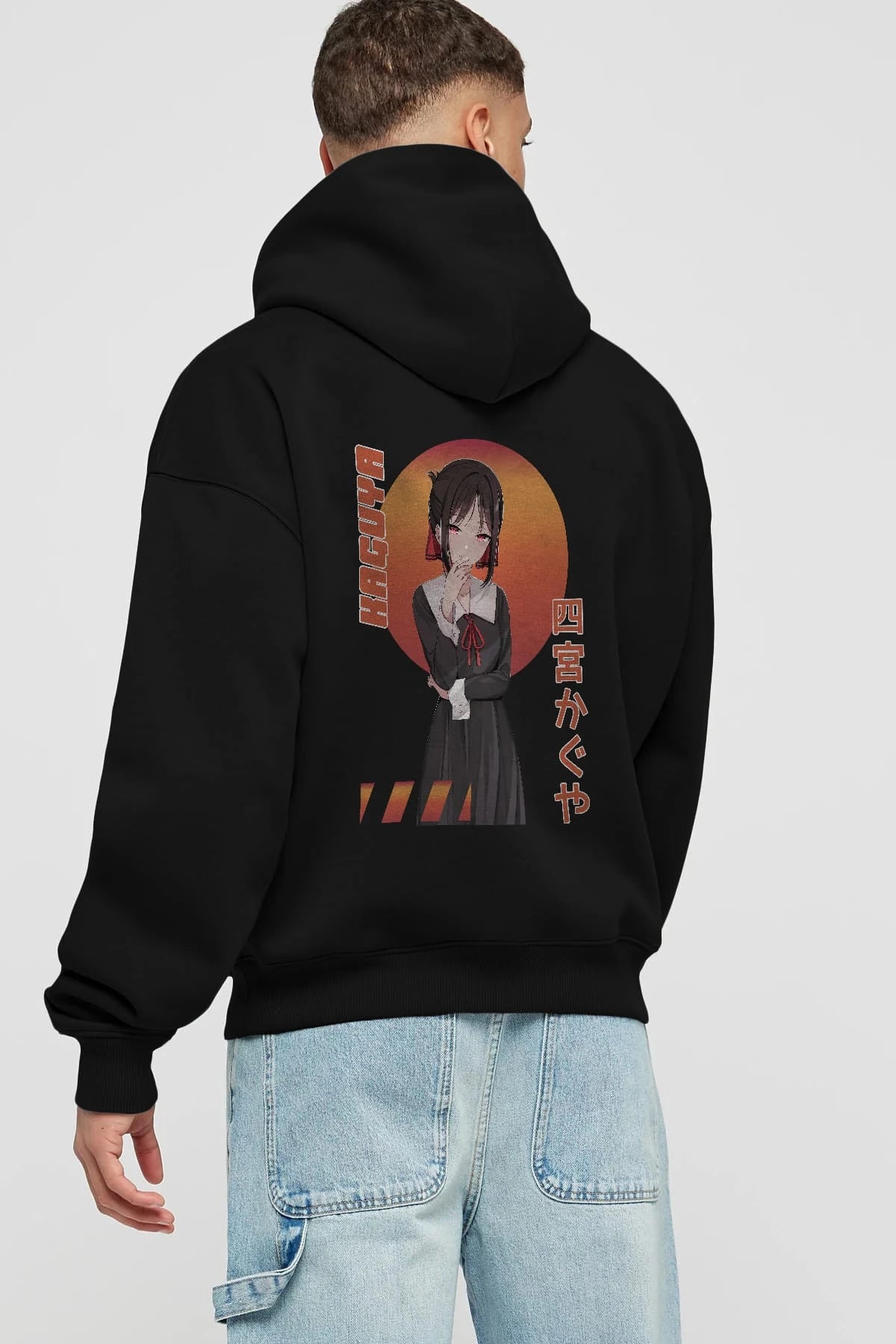 Kaguya Shinomiya 5 Anime Arka Baskılı Hoodie Oversize Kapüşonlu Sweatshirt Erkek Kadın Unisex