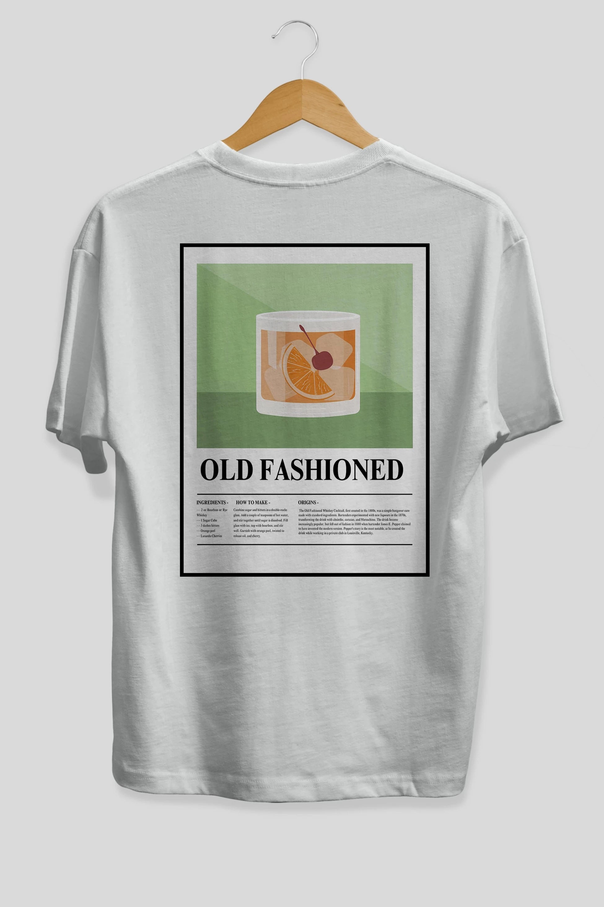 Old Fashioned Arka Baskılı Oversize t-shirt Erkek Kadın Unisex %100 Pamuk Bisiklet Yaka tişort