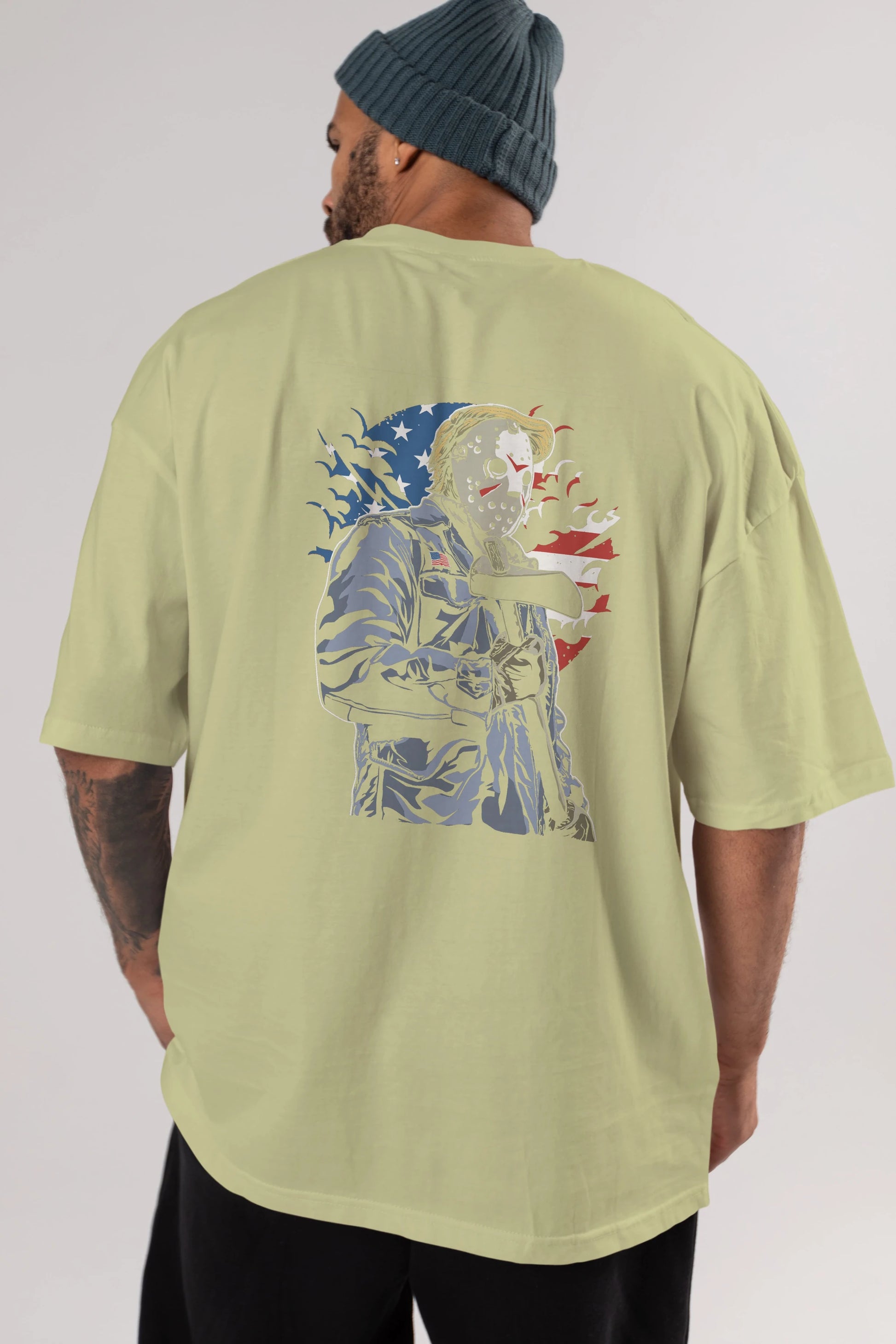 American Killer Arka Baskılı Oversize t-shirt Erkek Kadın Unisex %100 Pamuk