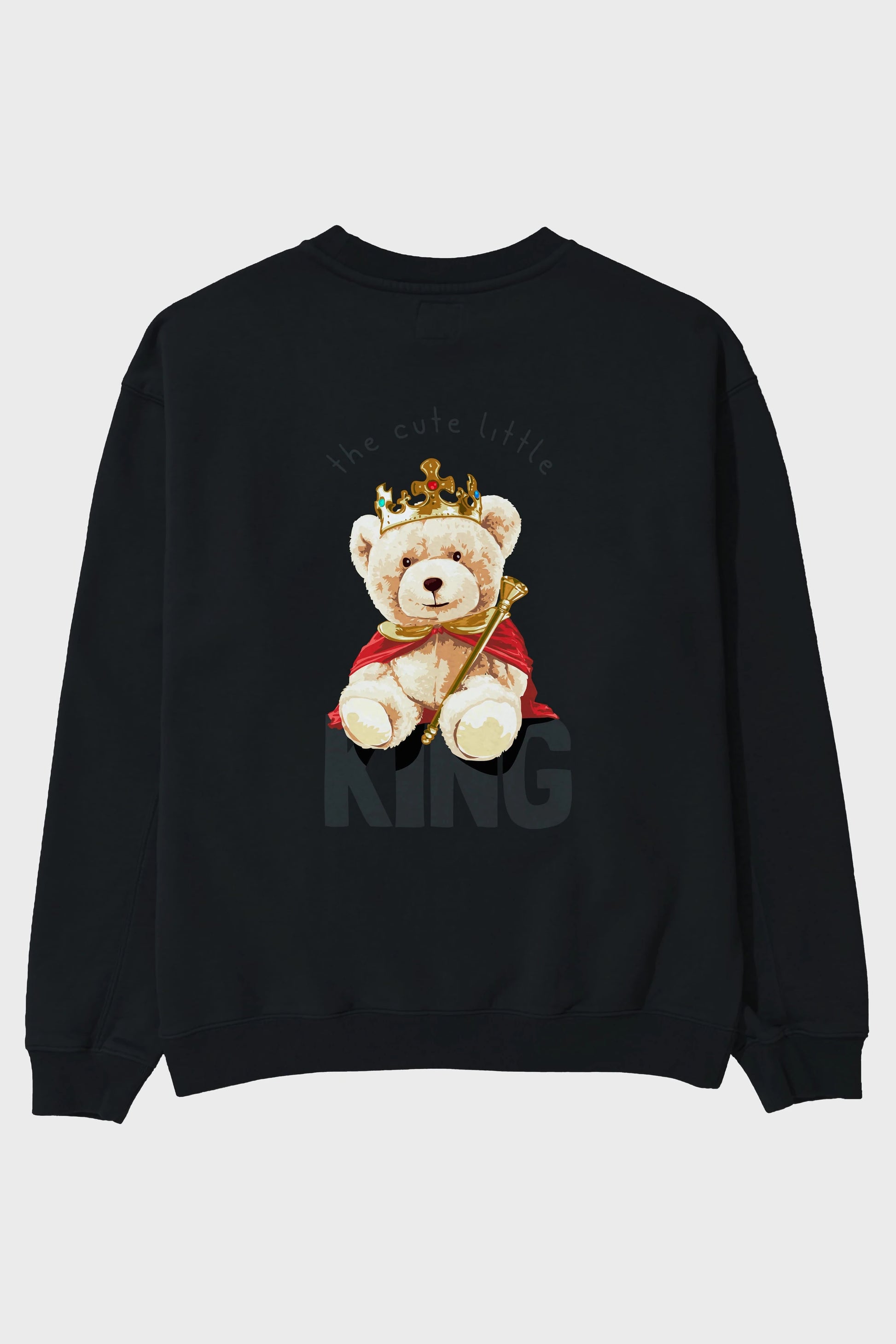 Teddy Bear King Arka Baskılı Oversize Sweatshirt Erkek Kadın Unisex