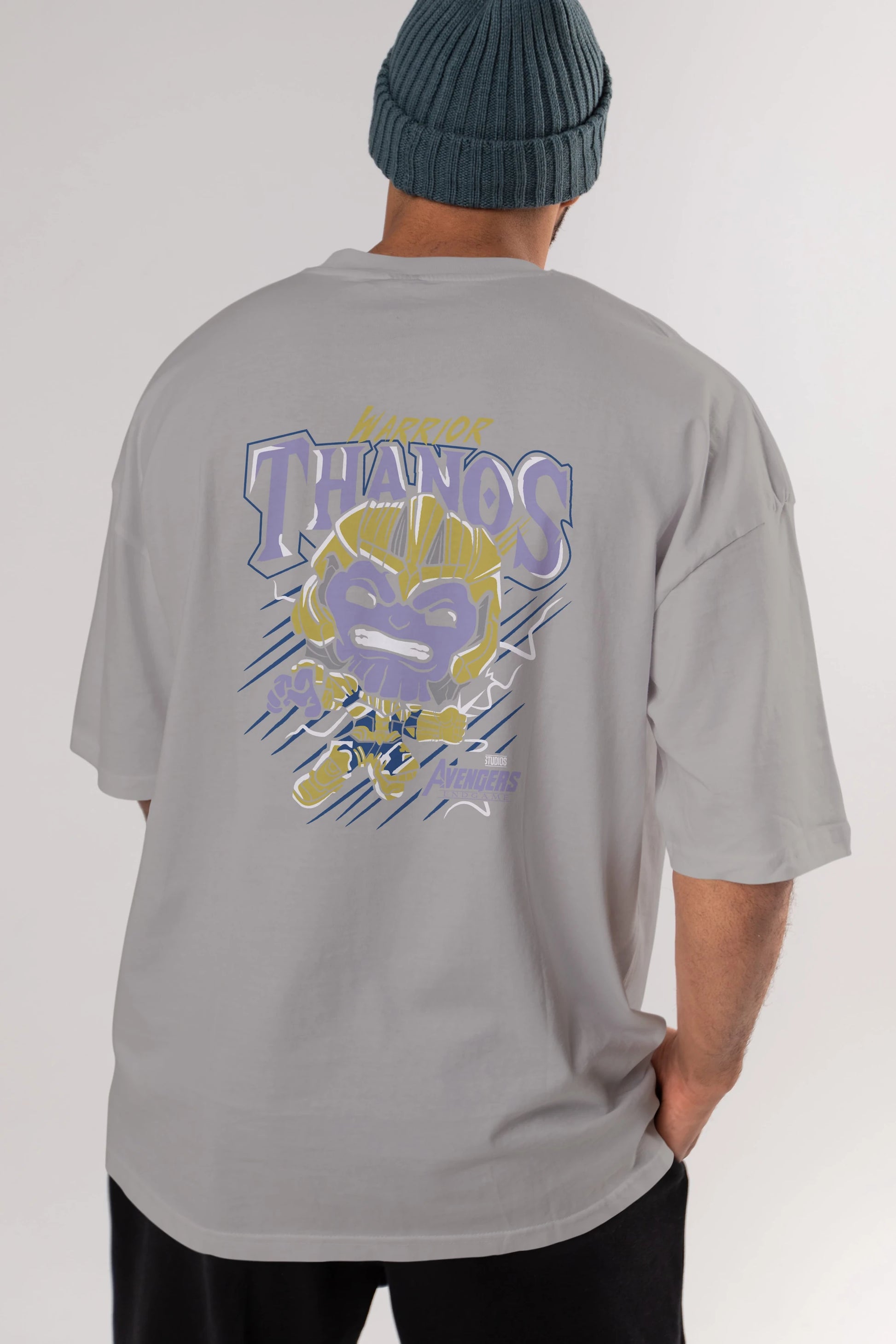 Thanos (2) Arka Baskılı Oversize t-shirt Erkek Kadın Unisex %100 Pamuk Bisiklet Yaka tişort
