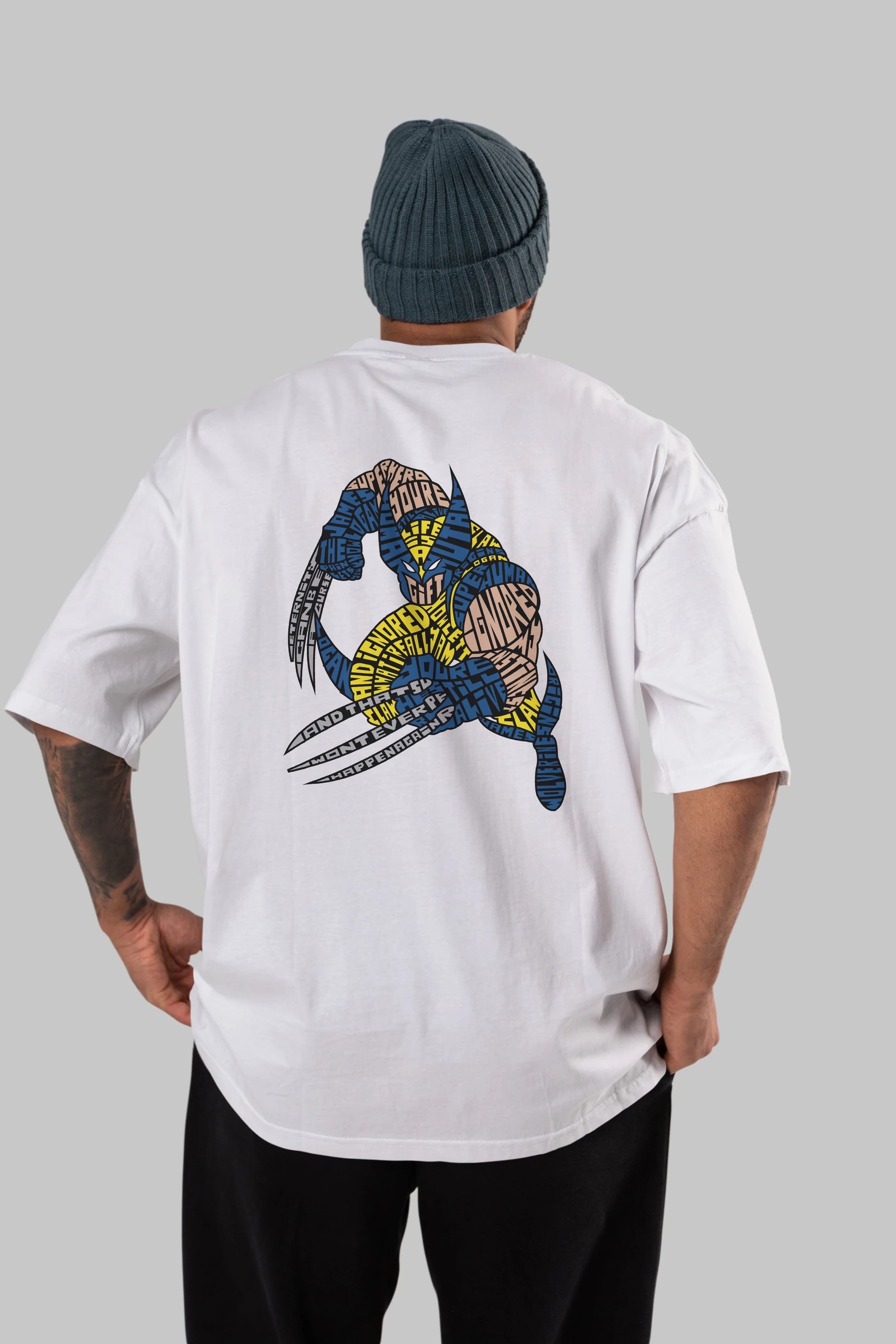 Logan Arka Baskılı Oversize t-shirt %100 pamuk Erkek Kadın Unisex
