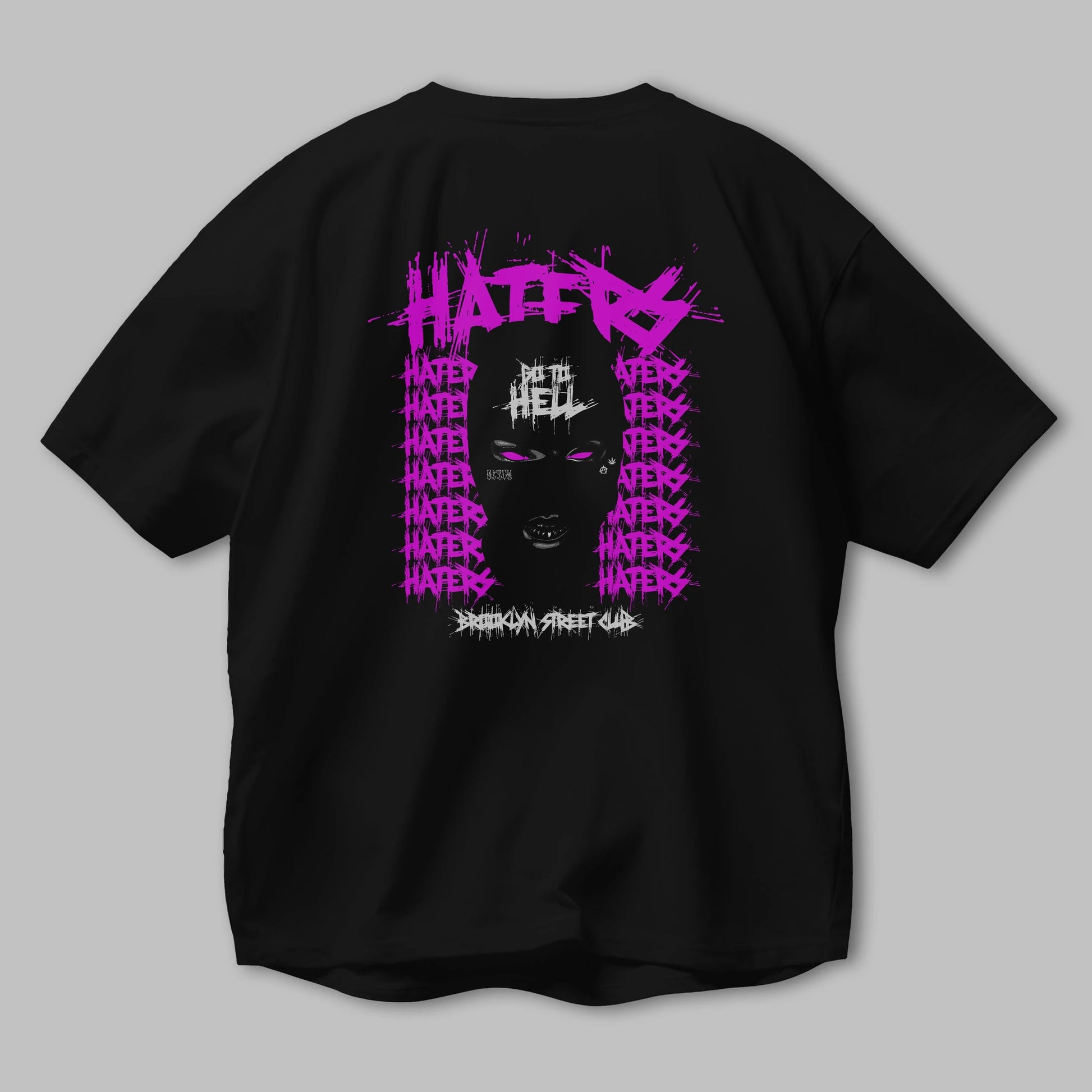 Haters Brooklyn Street Club Arka Baskılı Oversize t-shirt Erkek Kadın Unisex