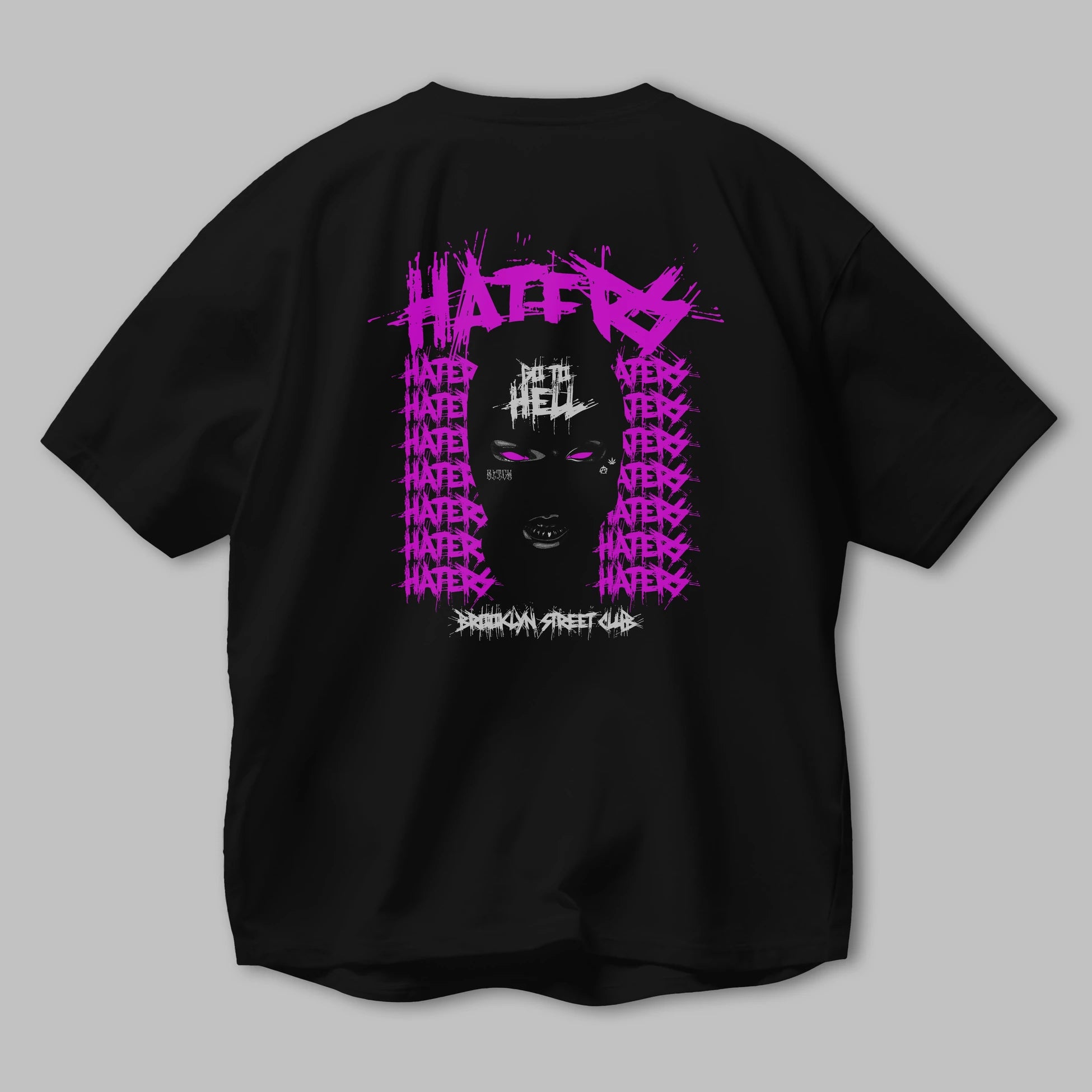 Haters Brooklyn Street Club Arka Baskılı Oversize t-shirt Erkek Kadın Unisex