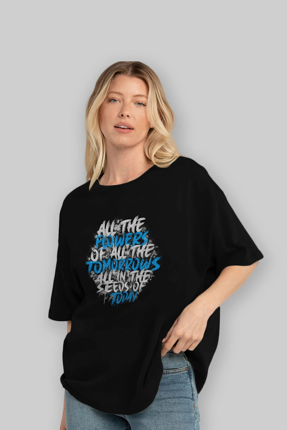 All The Flowers Ön Baskılı Oversize t-shirt Erkek Kadın Unisex
