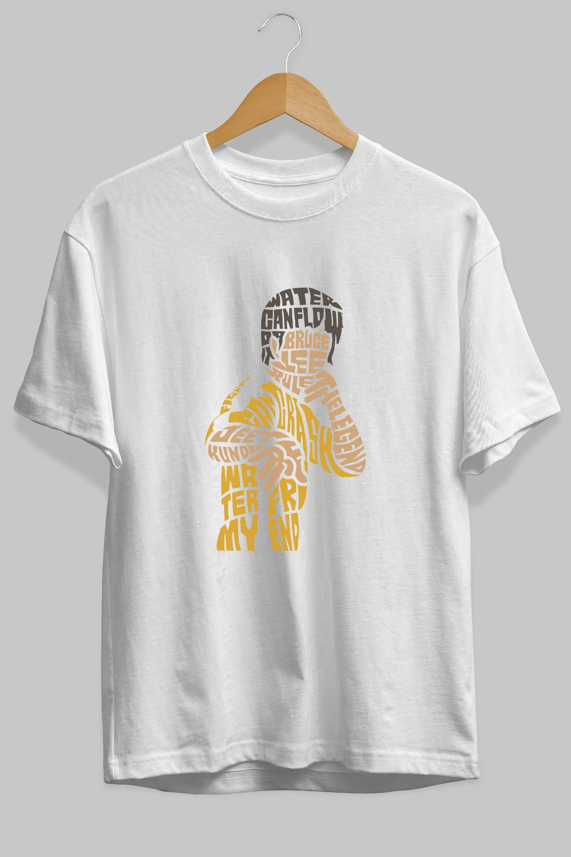 Bruce Lee Ön Baskılı Oversize t-shirt %100 pamuk Erkek Kadın Unisex