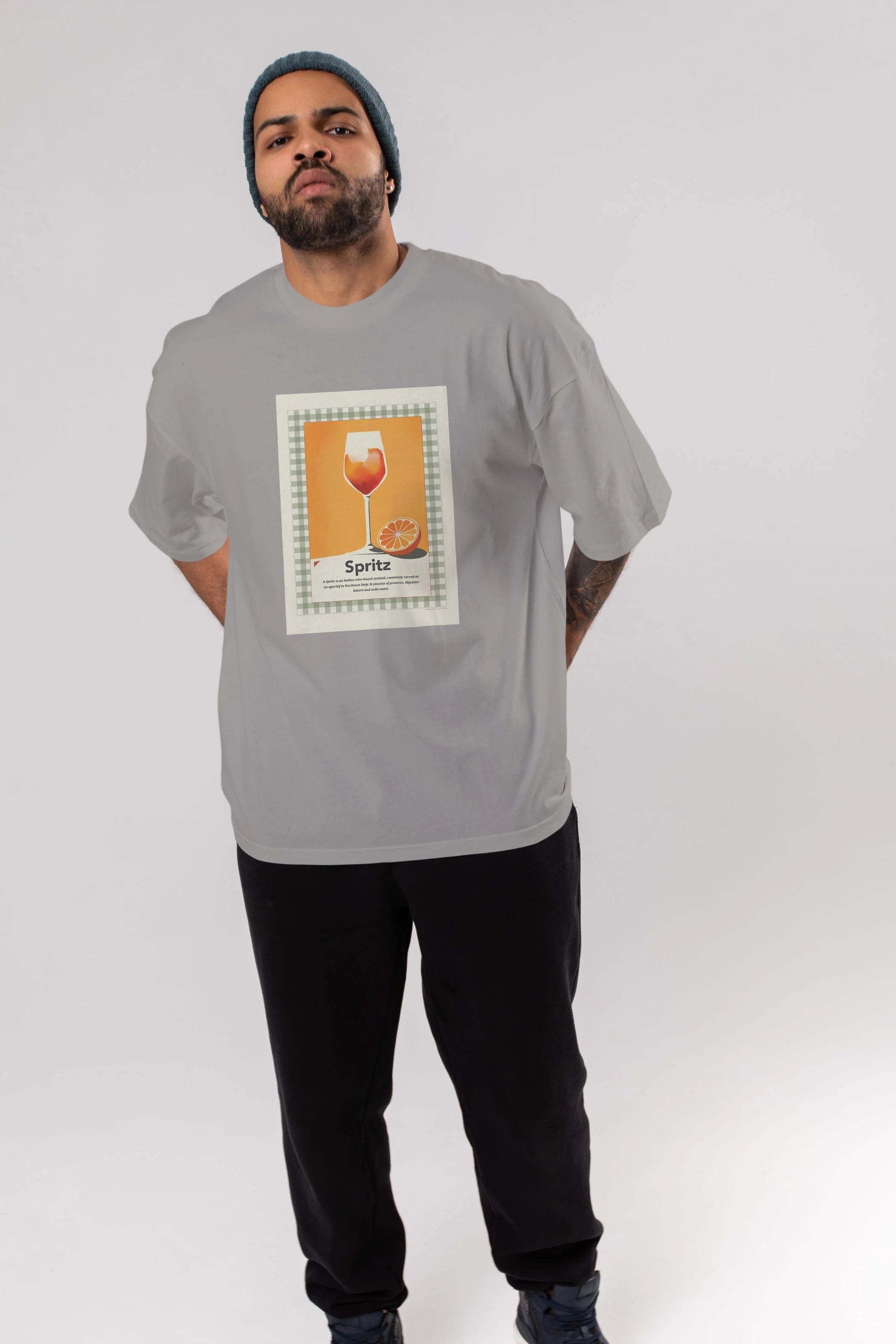 Aperol Spritz 5 Ön Baskılı Oversize t-shirt Erkek Kadın Unisex %100 Pamuk Bisiklet Yaka tişort