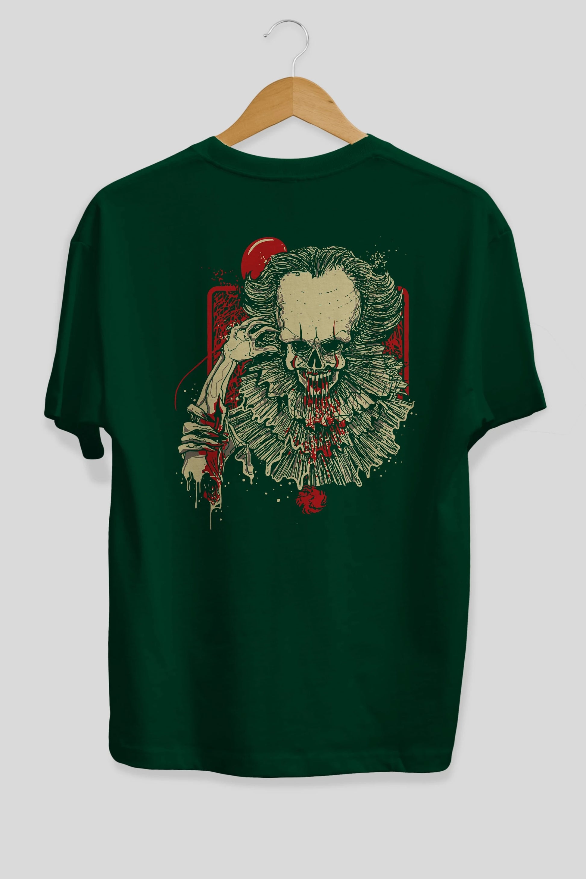 it (2) Arka Baskılı Oversize t-shirt Erkek Kadın Unisex %100 Pamuk Bisiklet Yaka tişort