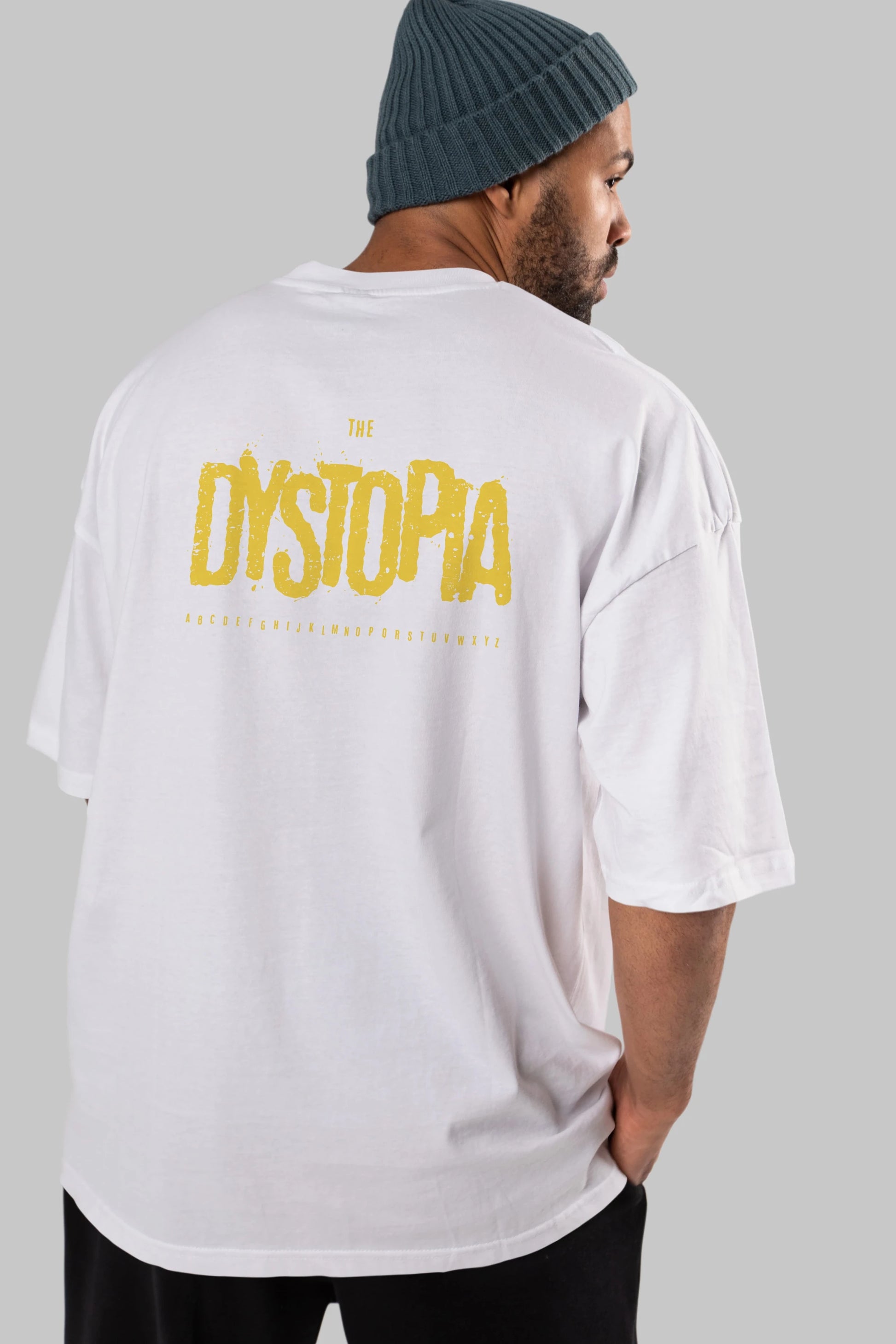 The Dystopia Arka Baskılı Oversize t-shirt Erkek Kadın Unisex