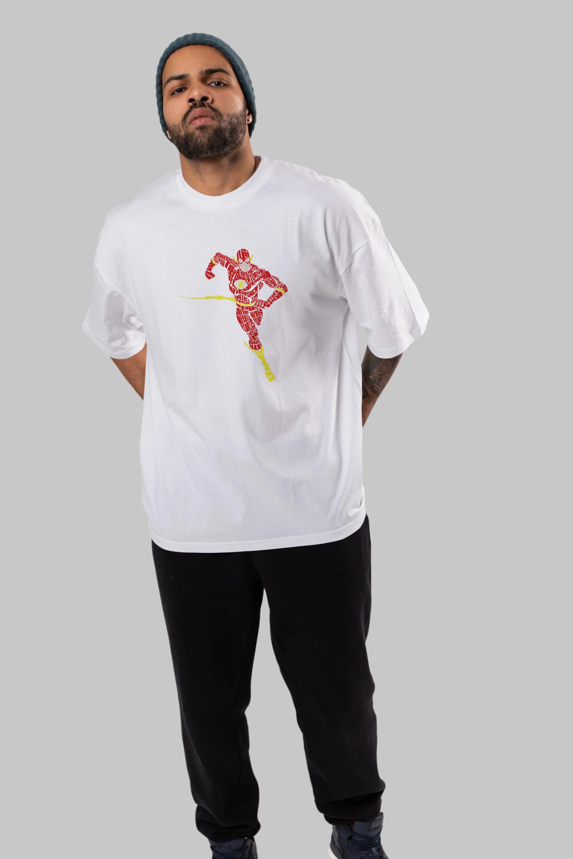 The Flash Ön Baskılı Oversize t-shirt %100 pamuk Erkek Kadın Unisex