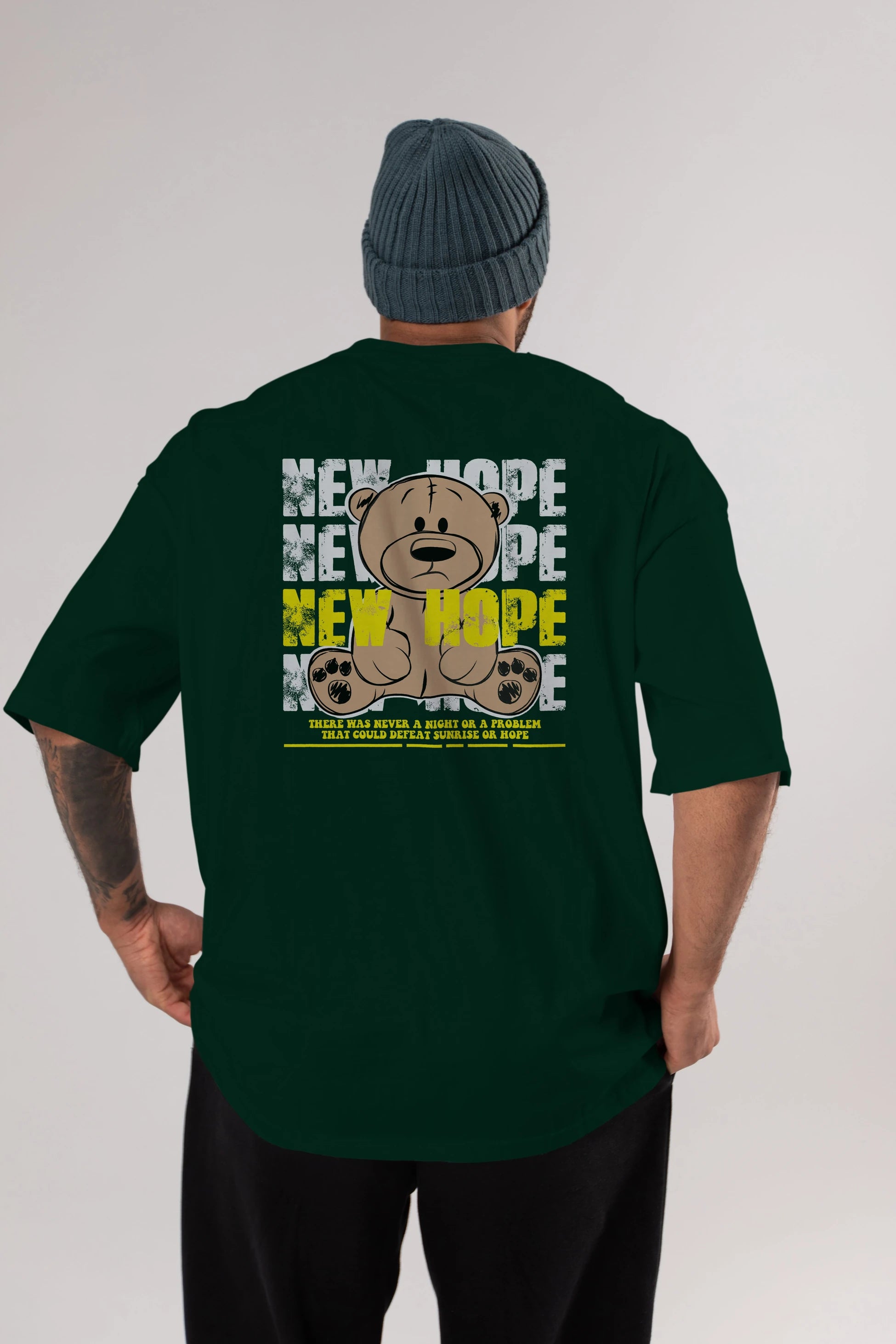Teddy Bear New Hope Arka Baskılı Oversize t-shirt Erkek Kadın Unisex