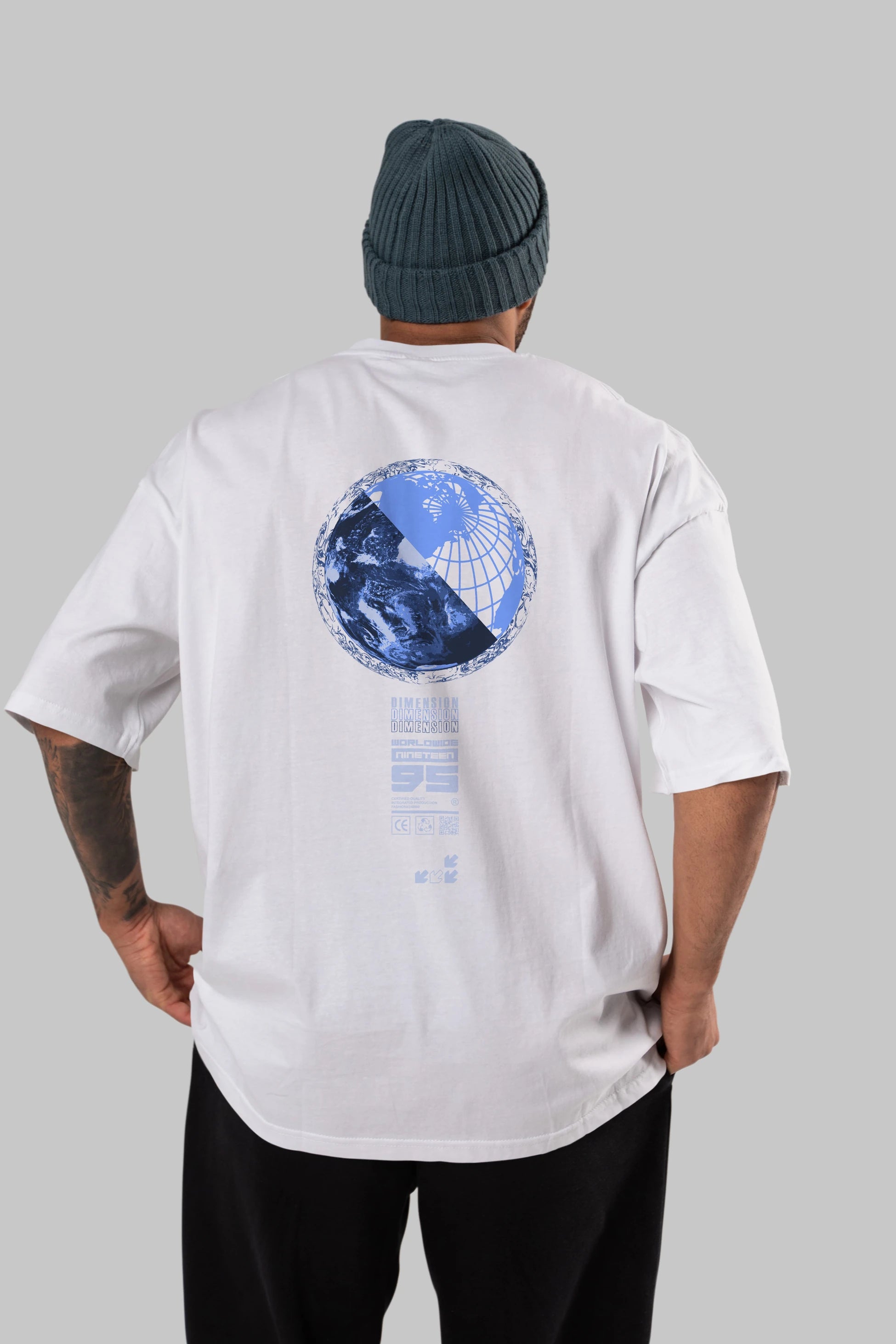 Dimension 95 Arka Baskılı Oversize t-shirt Erkek Kadın Unisex