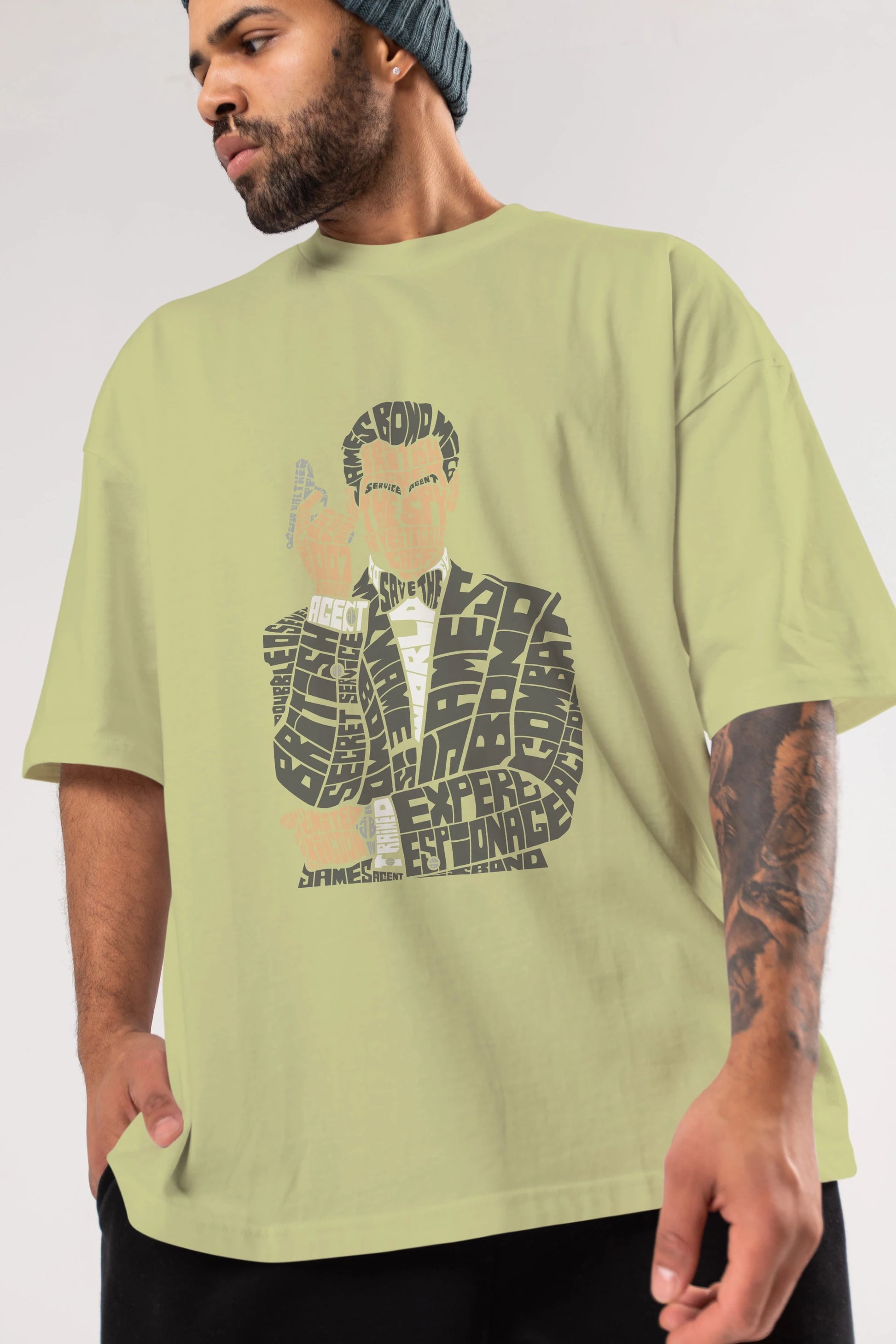 James Bond Ön Baskılı Oversize t-shirt %100 pamuk Erkek Kadın Unisex