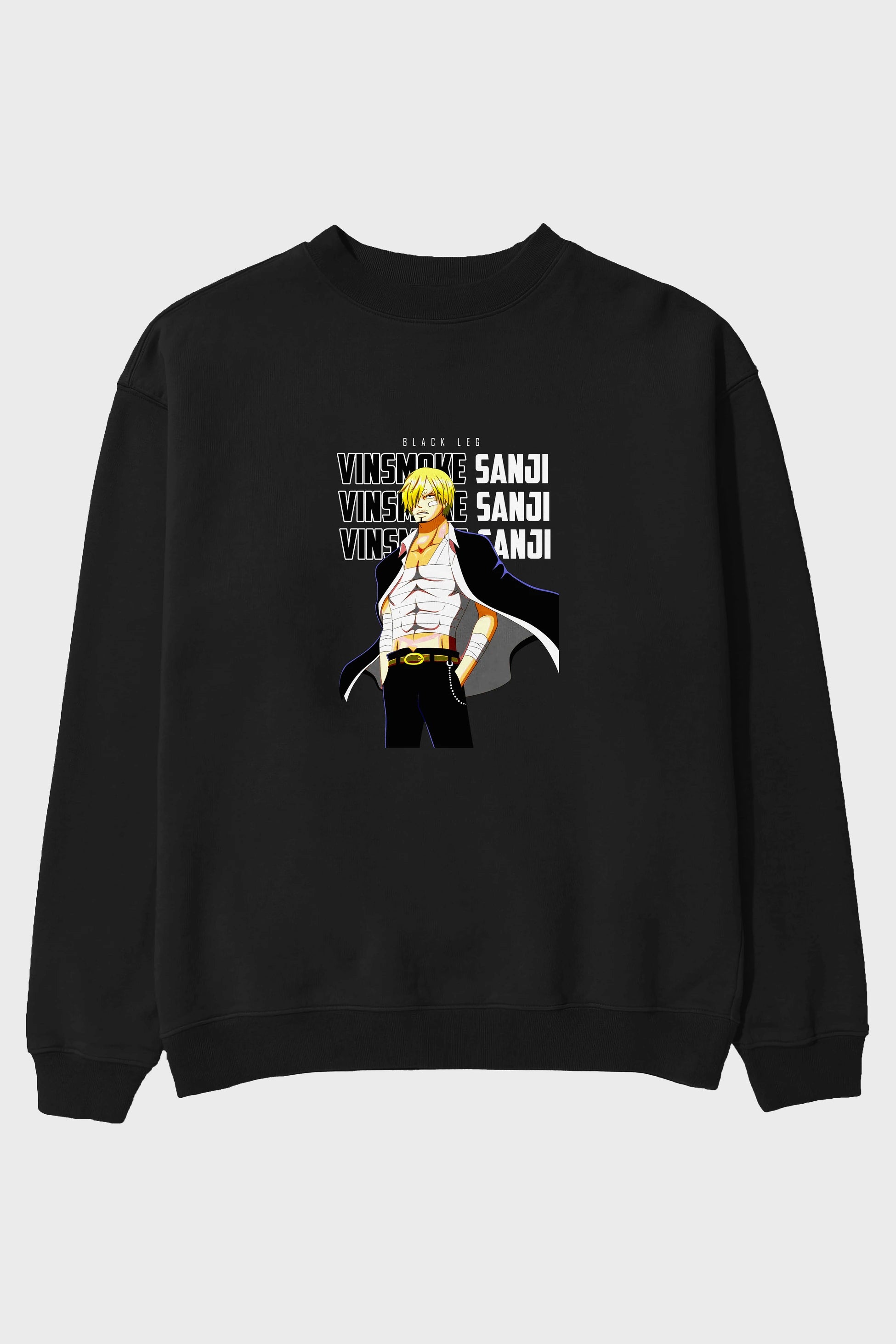 Sanji Ön Baskılı Anime Oversize Sweatshirt Erkek Kadın Unisex
