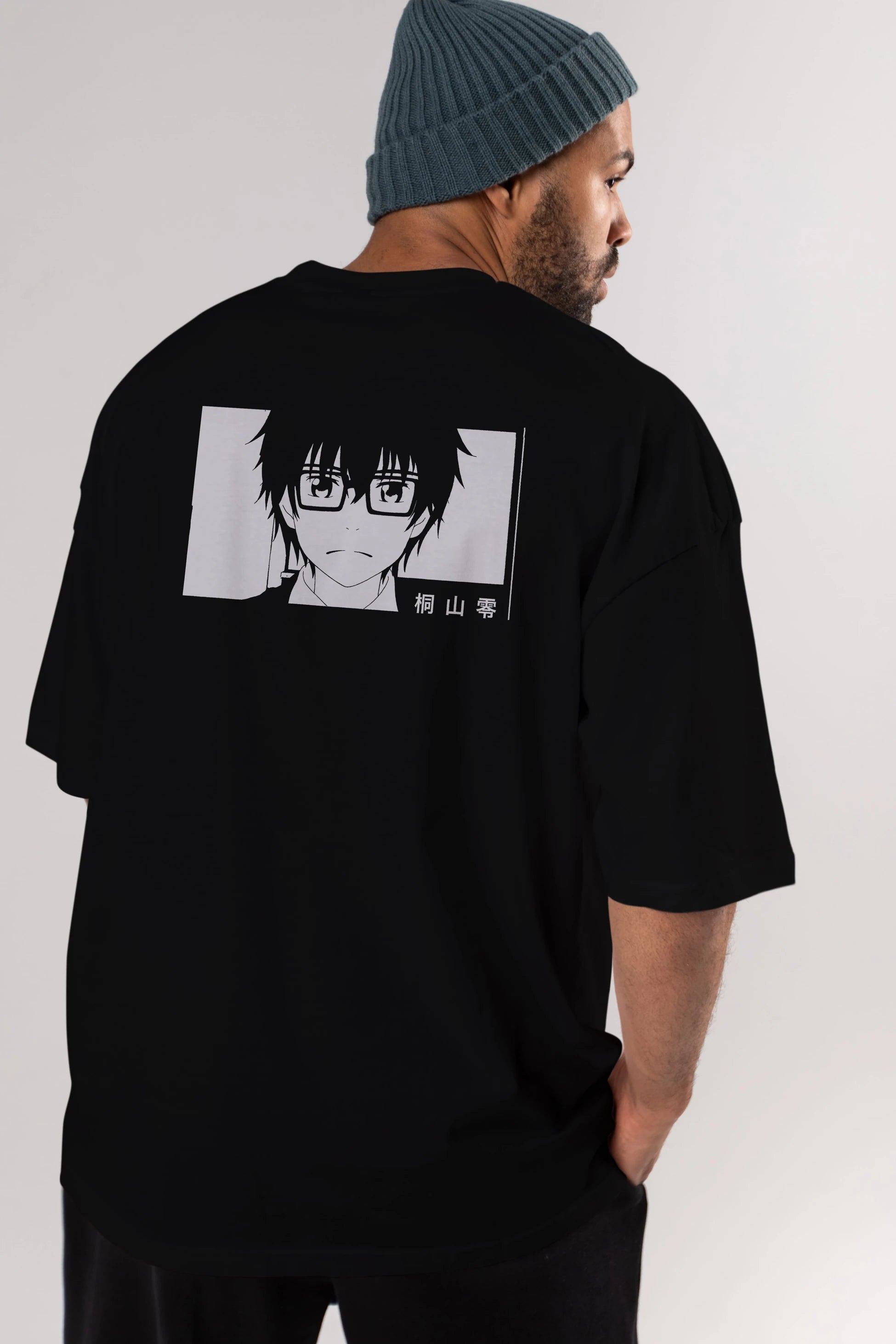 Rei Kiriyama 3 Anime Arka Baskılı Oversize t-shirt Erkek Kadın Unisex